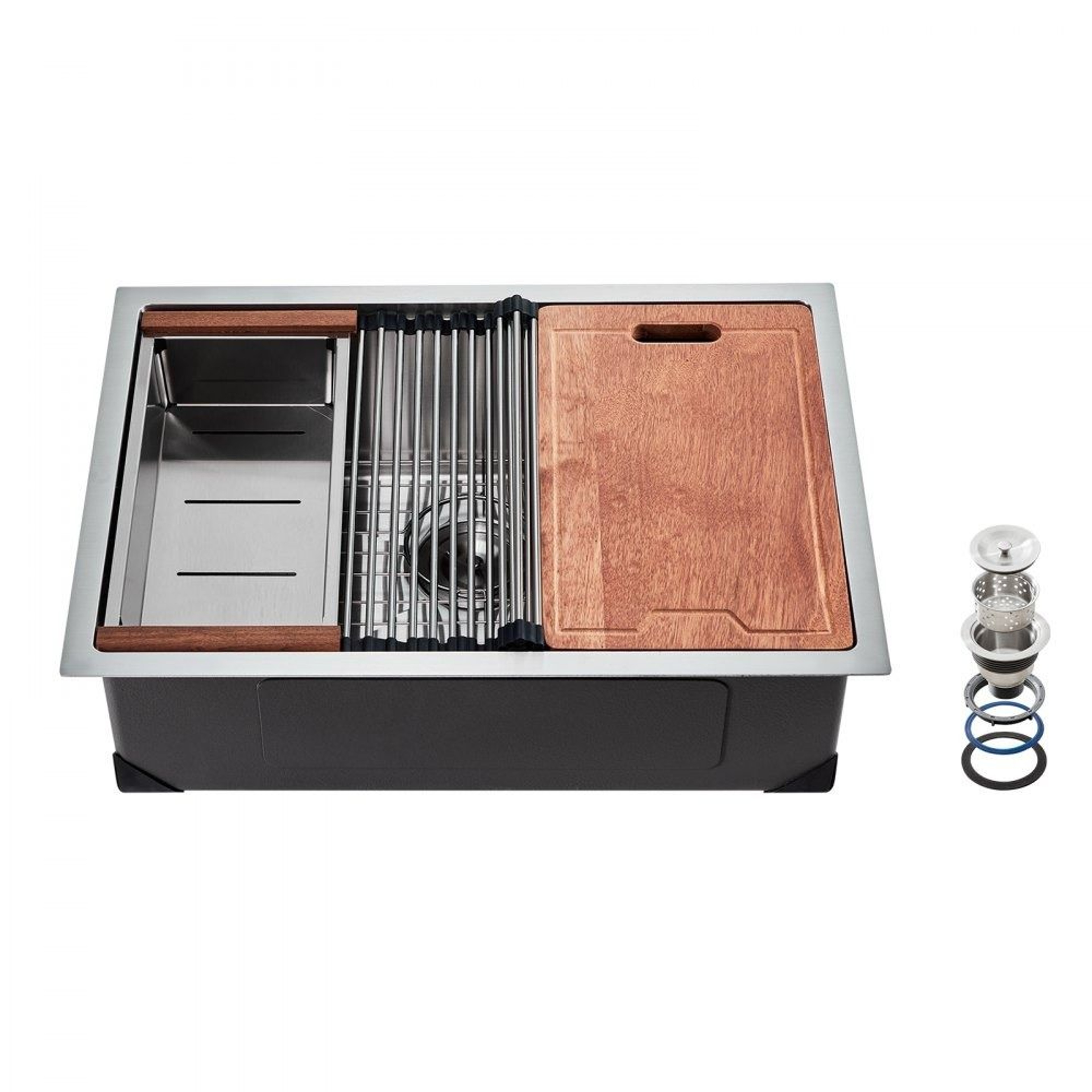 30 Inch Stainless Steel Kitchen Workstation Sink With Single Bowl And Accessories 0