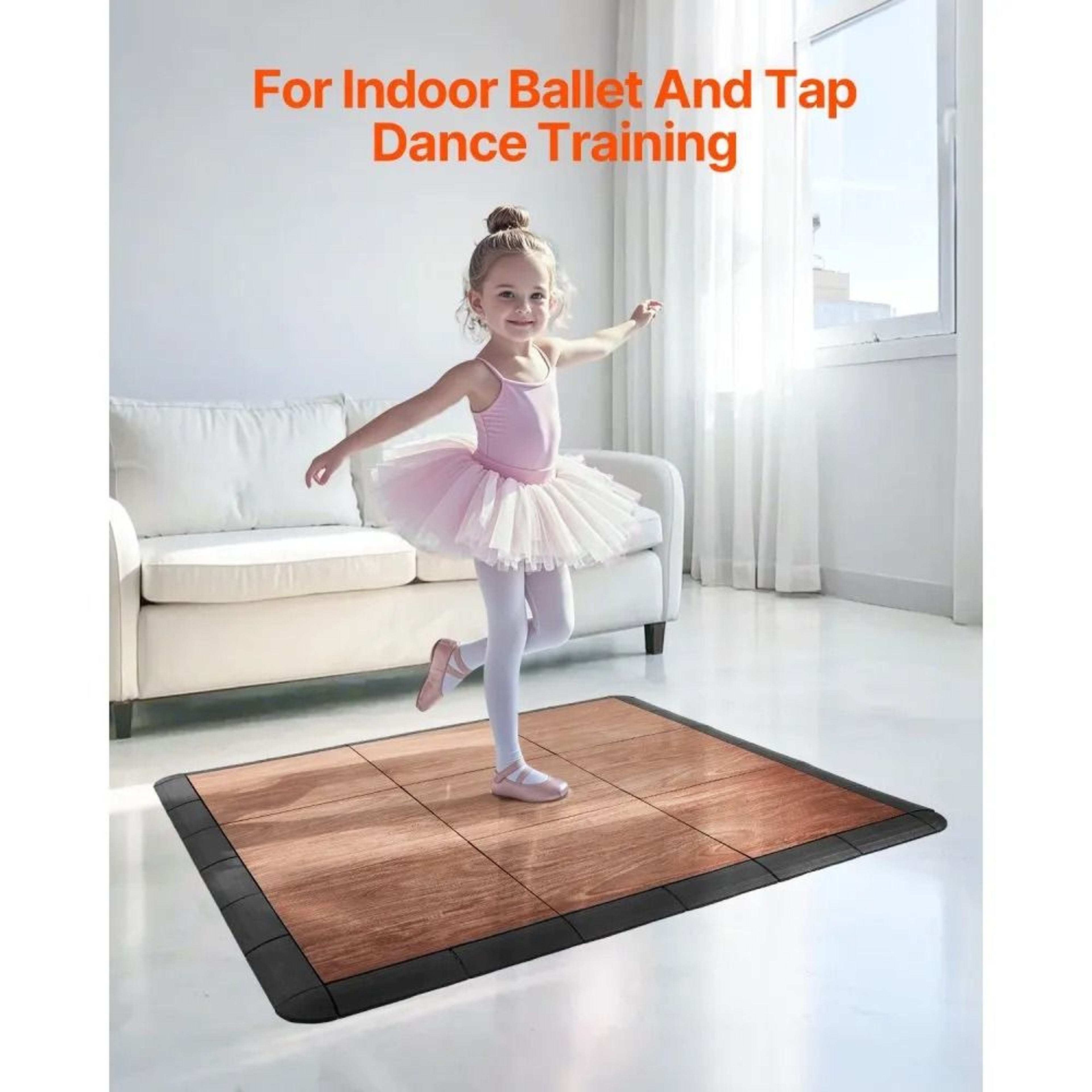 Interlocking Dance Floor Tiles 25Piece Portable Dance Practice Flooring With Oak Wood Grain 1