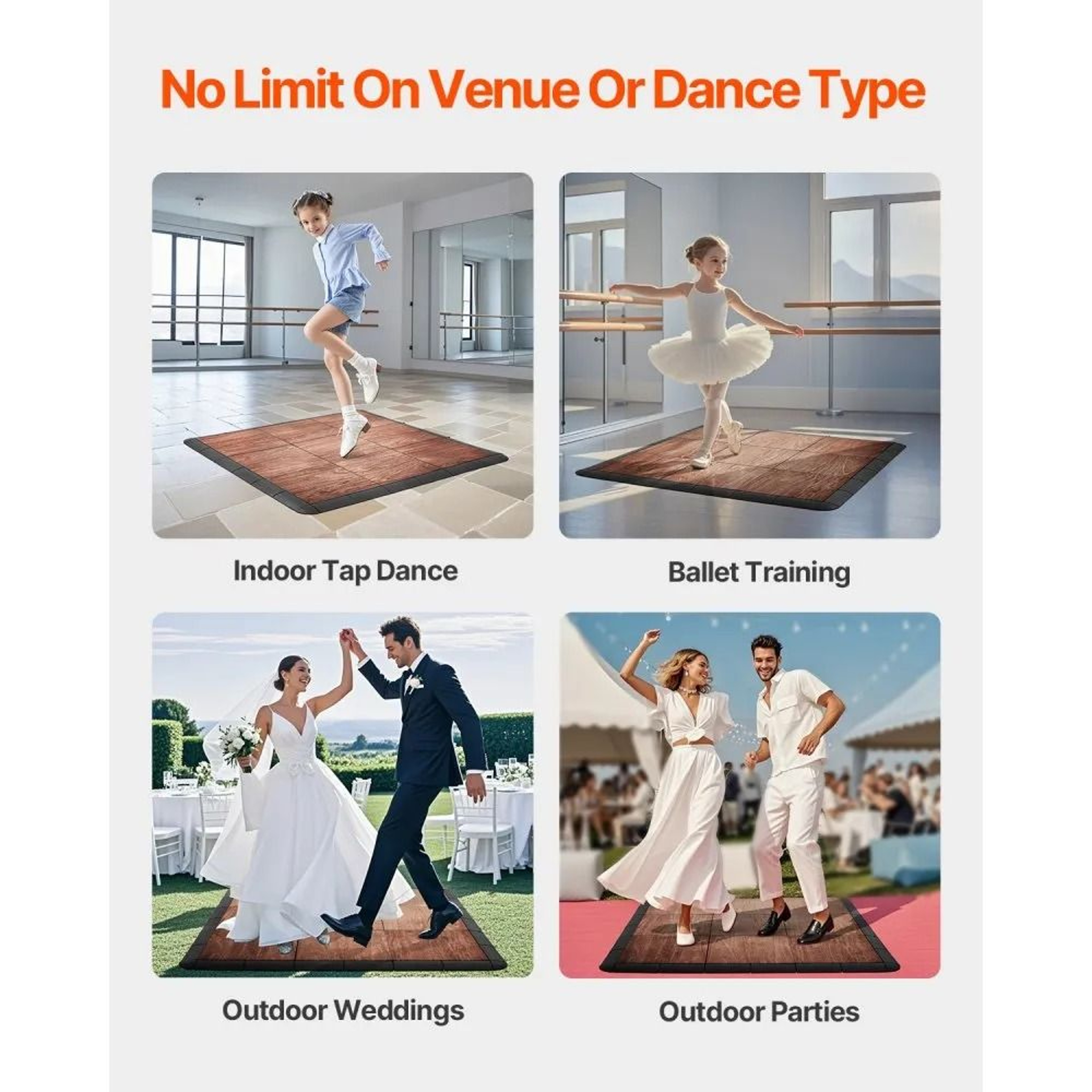 Interlocking Dance Floor Tiles 25Piece Portable Dance Practice Flooring With Oak Wood Grain 4