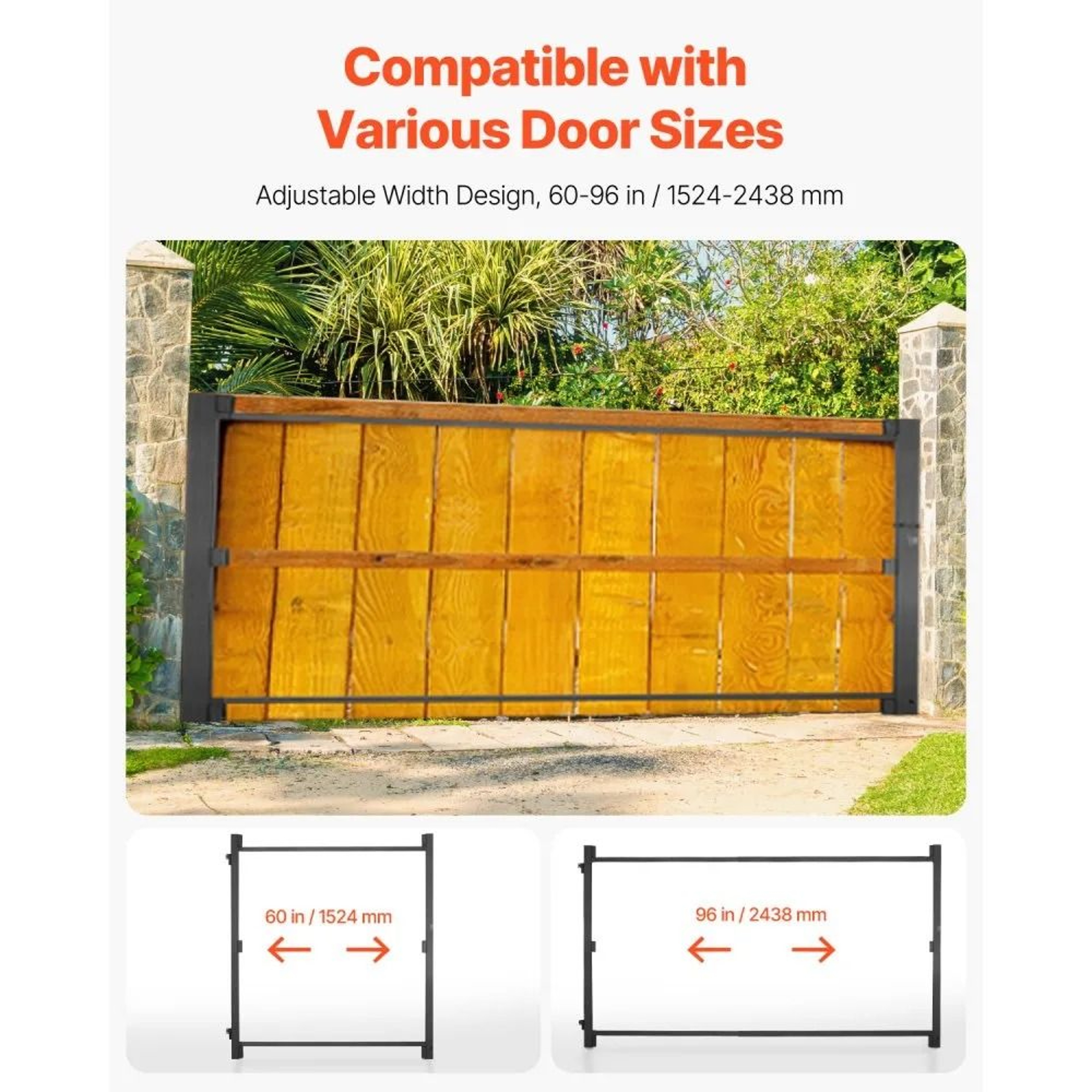 Adjustable Gate Building Kit With AntiSag Iron Frame For 6096 Inch Openings 4