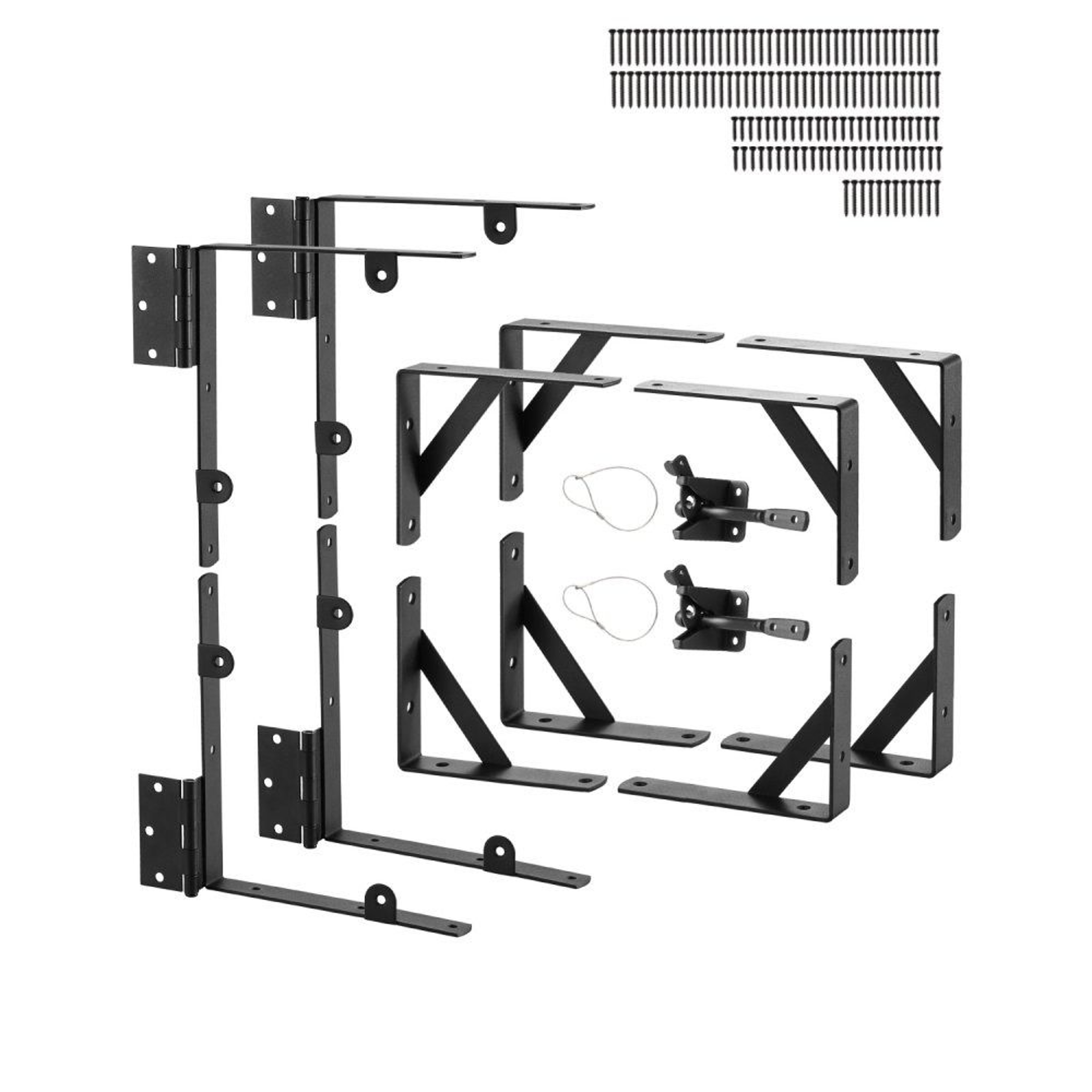 Gate Corner Brace Bracket Kit With AntiSag Frame Supports And Latch Lock 2 Sets 0