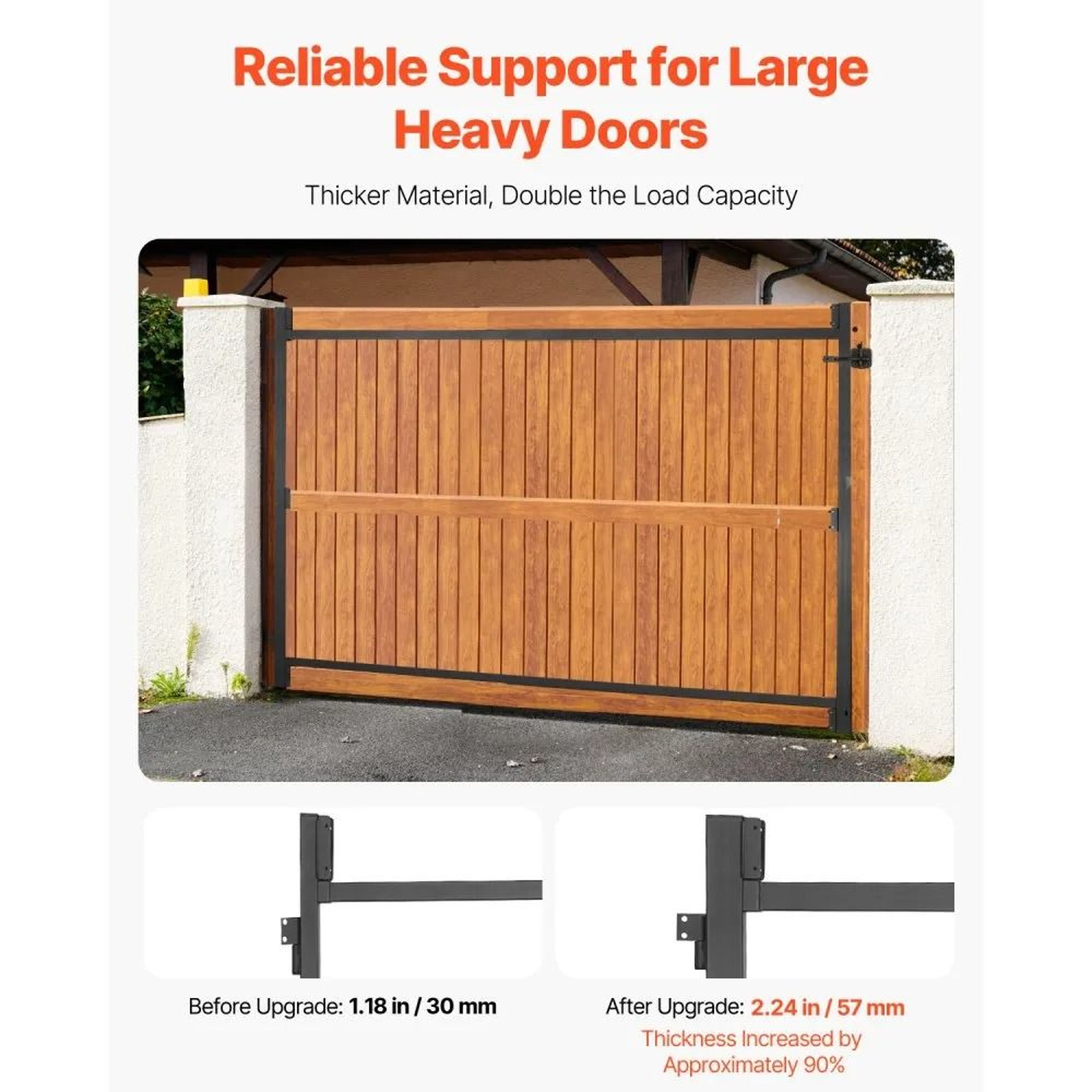 Adjustable Gate Building Kit With AntiSag Iron Frame And Latch Lock For 3660 Inch Gates 4