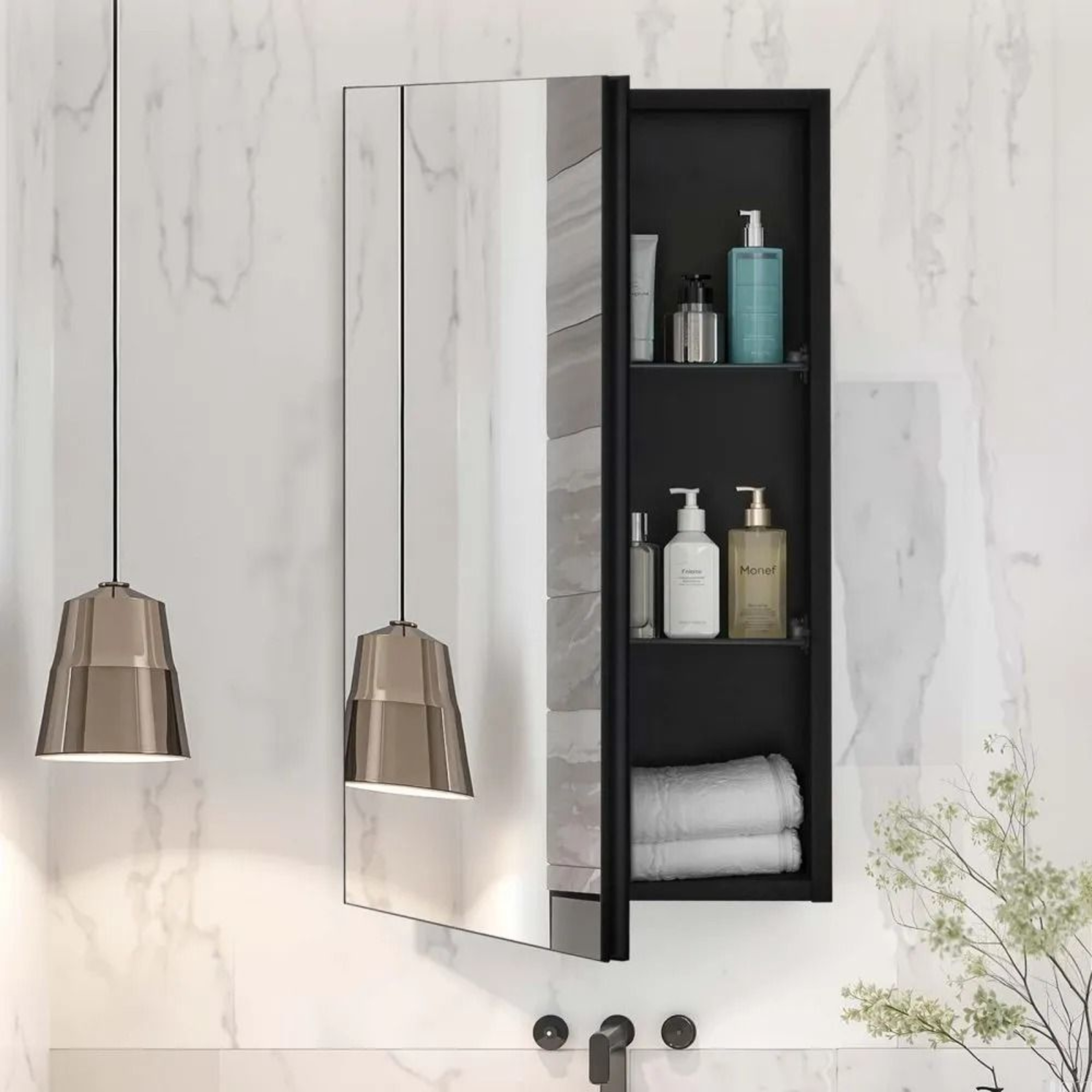 14 X 24 Inch Bathroom Medicine Cabinet With Mirror And Adjustable Glass Shelves 6
