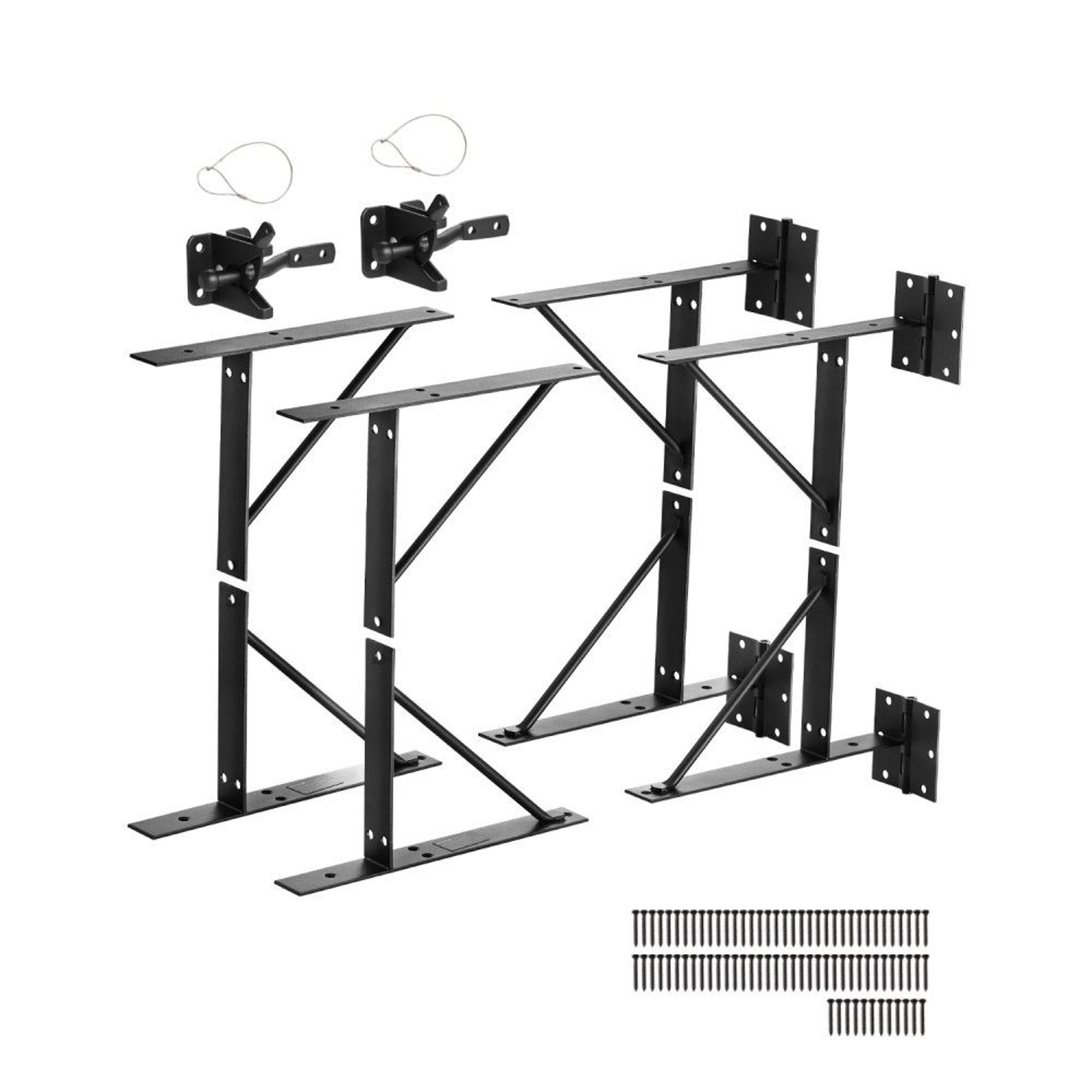 Anti Sag Gate Corner Brace Bracket Kit With Hinges And Latch Lock 2 Sets 0