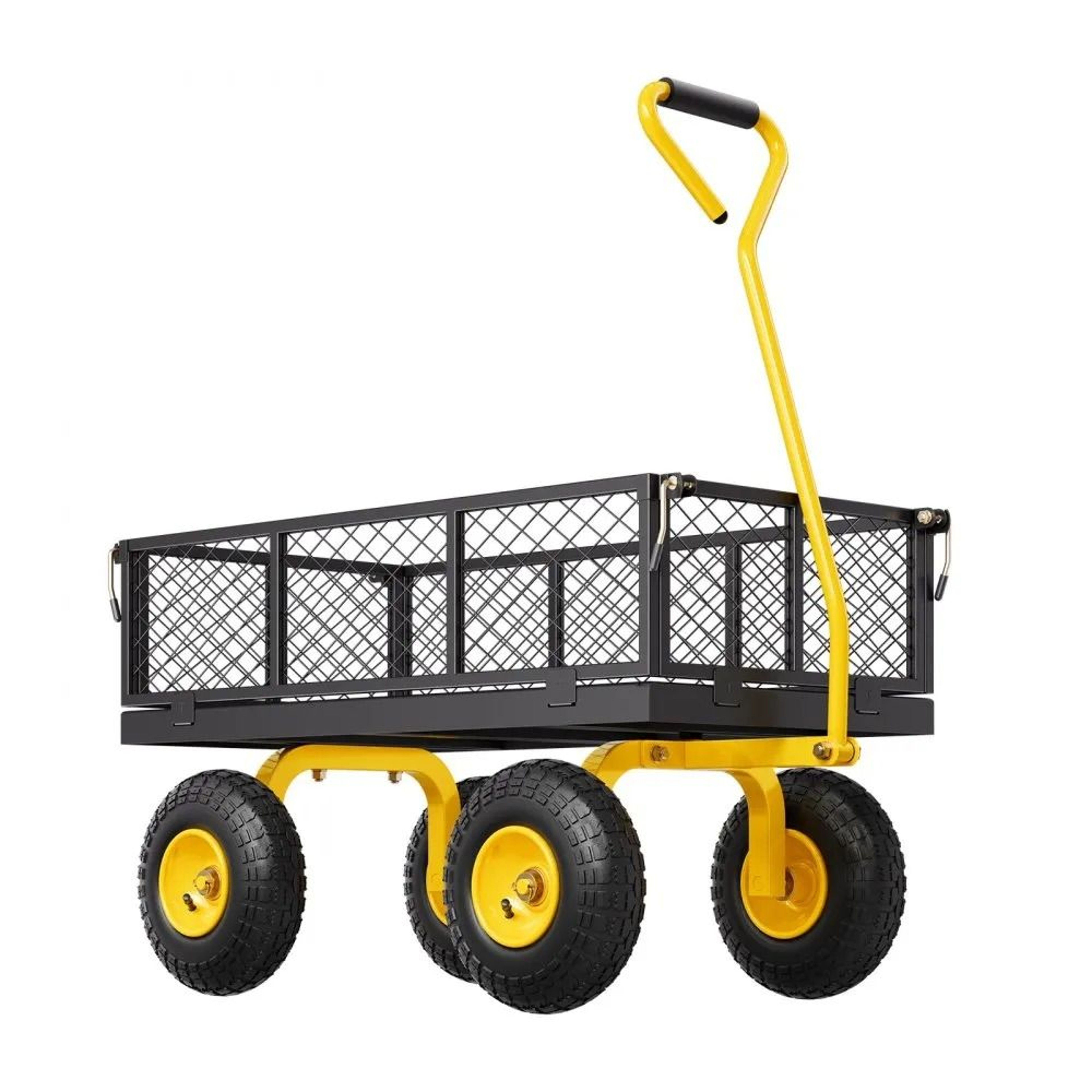 Heavy Duty Steel Garden Cart With 500 Lb Capacity And Removable Mesh Sides 7