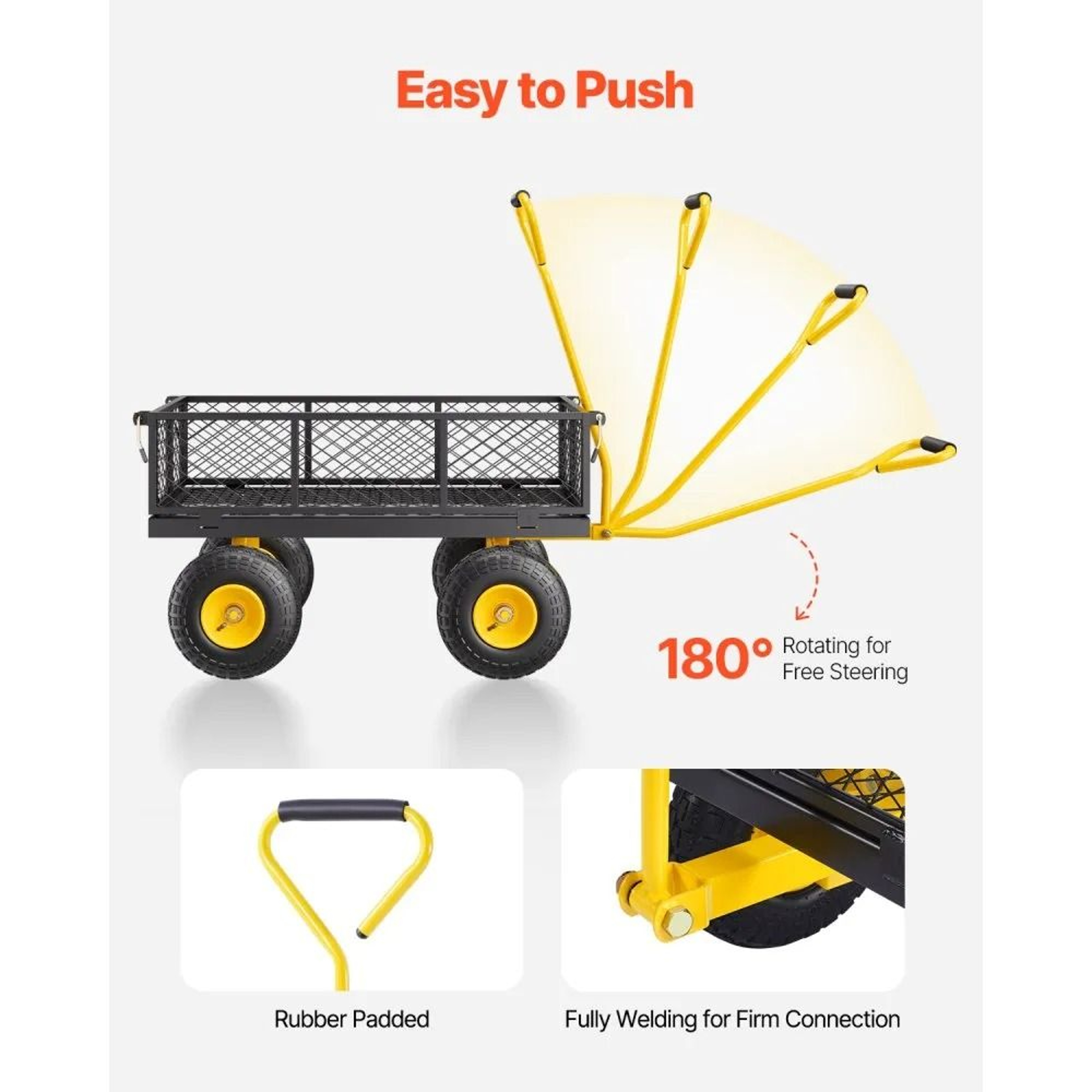 Heavy Duty Steel Garden Cart With 500 Lb Capacity And Removable Mesh Sides 2