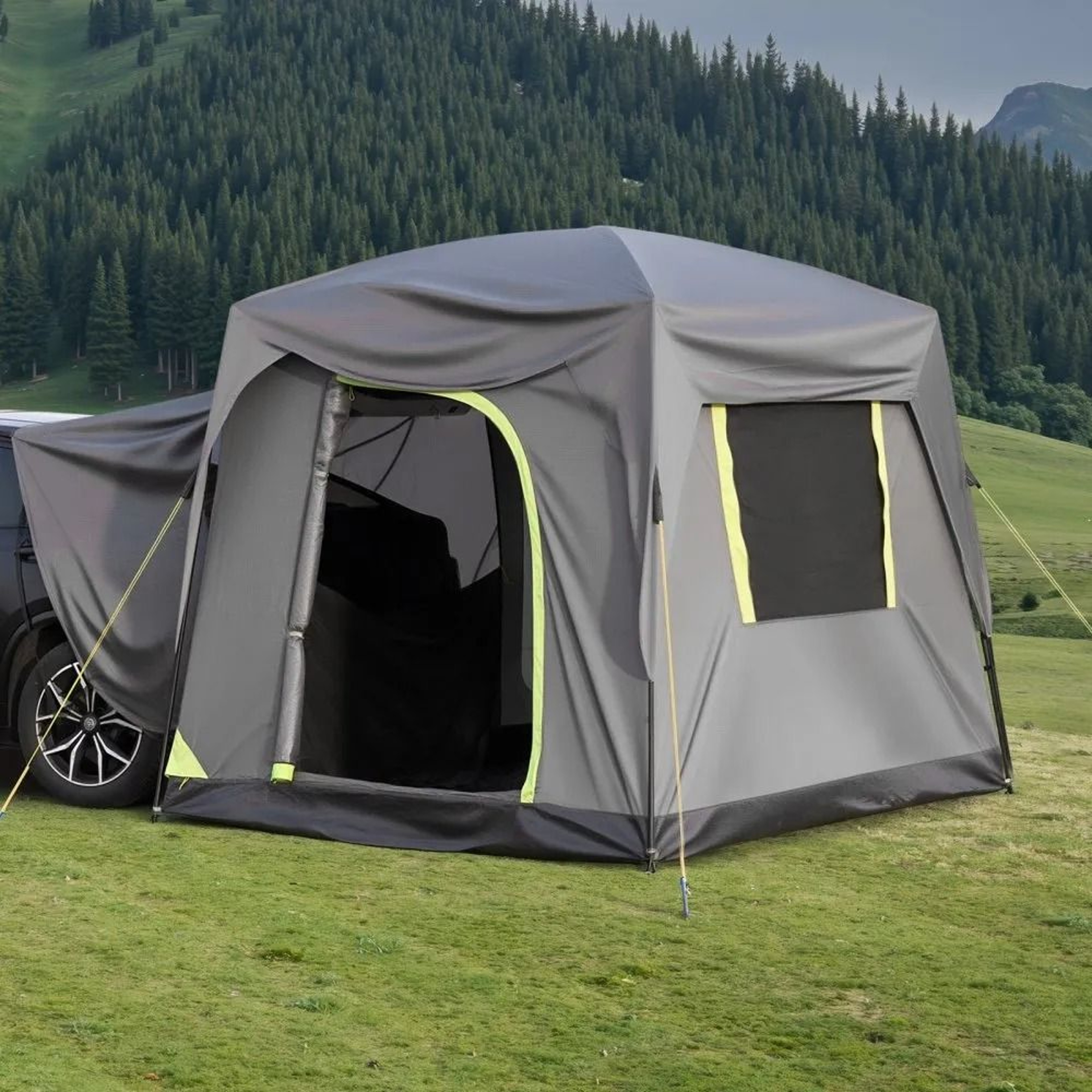SUV Camping Tent For 58 People With PU2000 Waterproofing And Mesh Windows 6