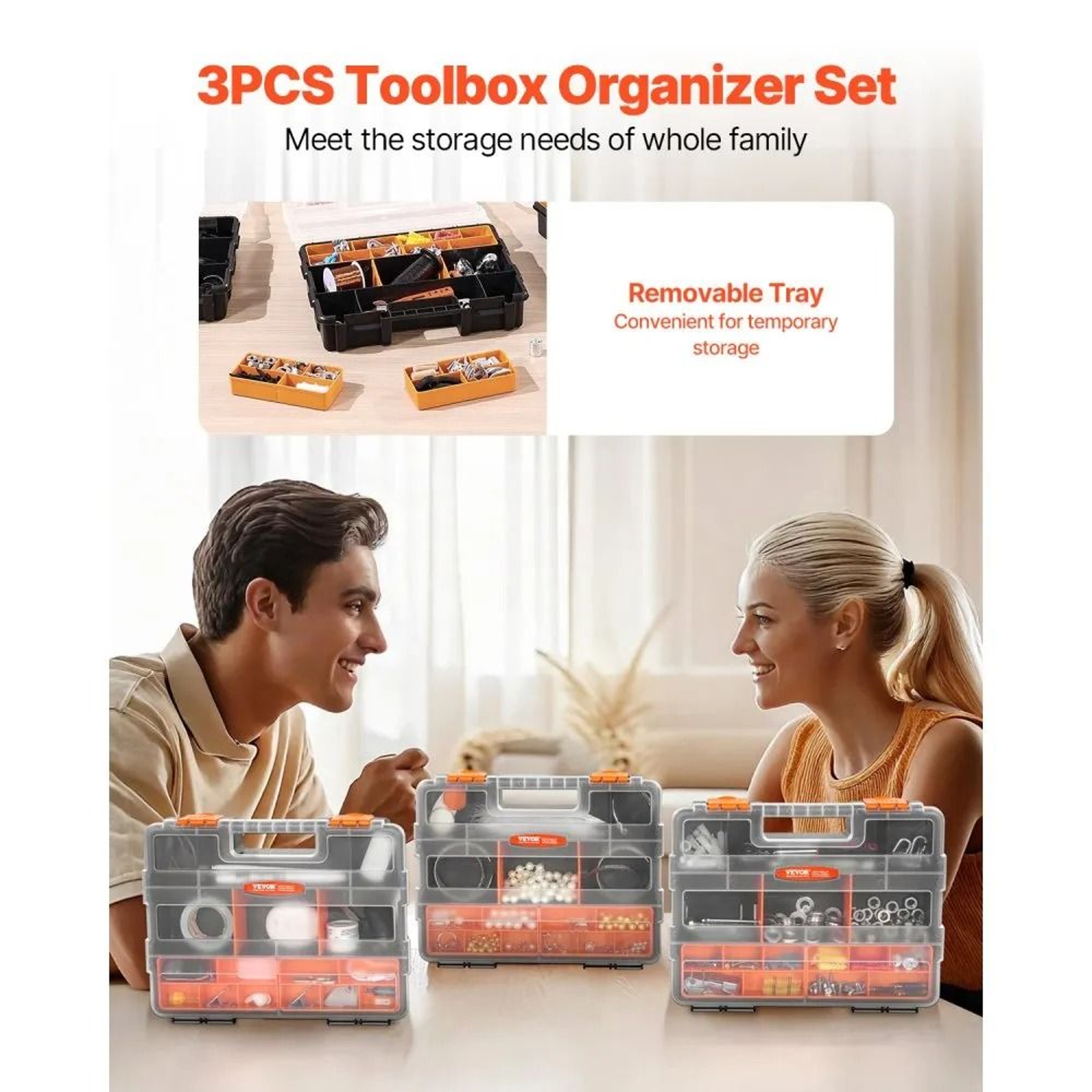 3Pack Small Parts Organizer Boxes With 21 Compartments And Removable Dividers 4