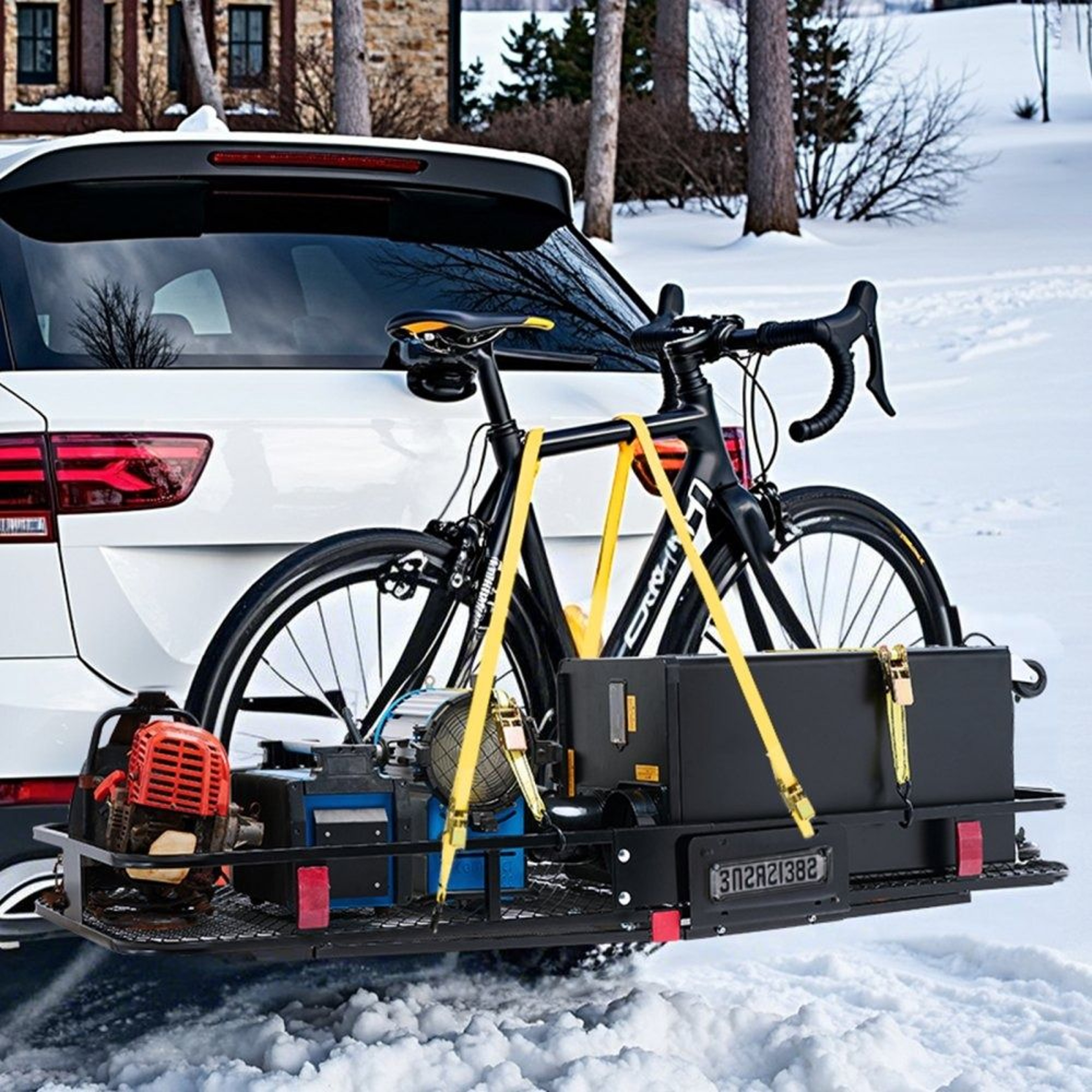 Folding Hitch Cargo Carrier With 500 Lb Capacity And Waterproof Cargo Bag 5
