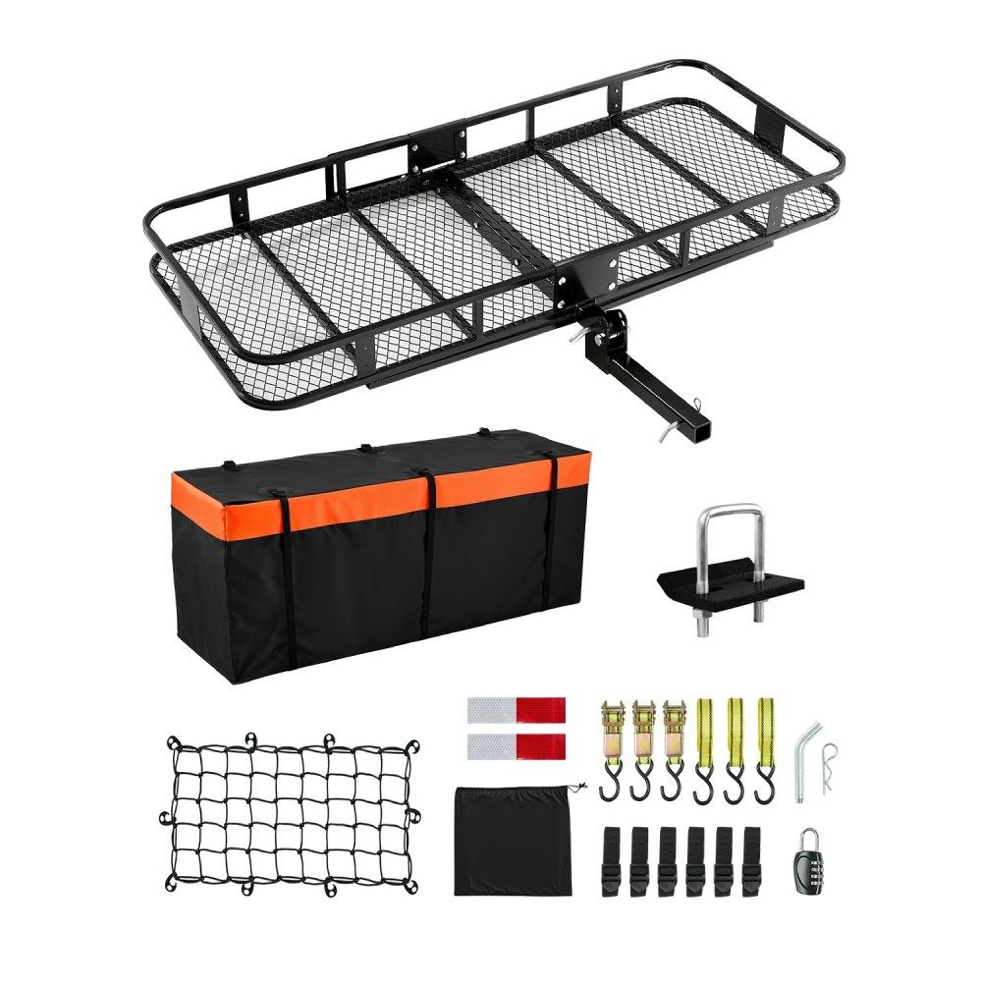 Folding Hitch Cargo Carrier With 500 Lb Capacity And Waterproof Cargo Bag 0