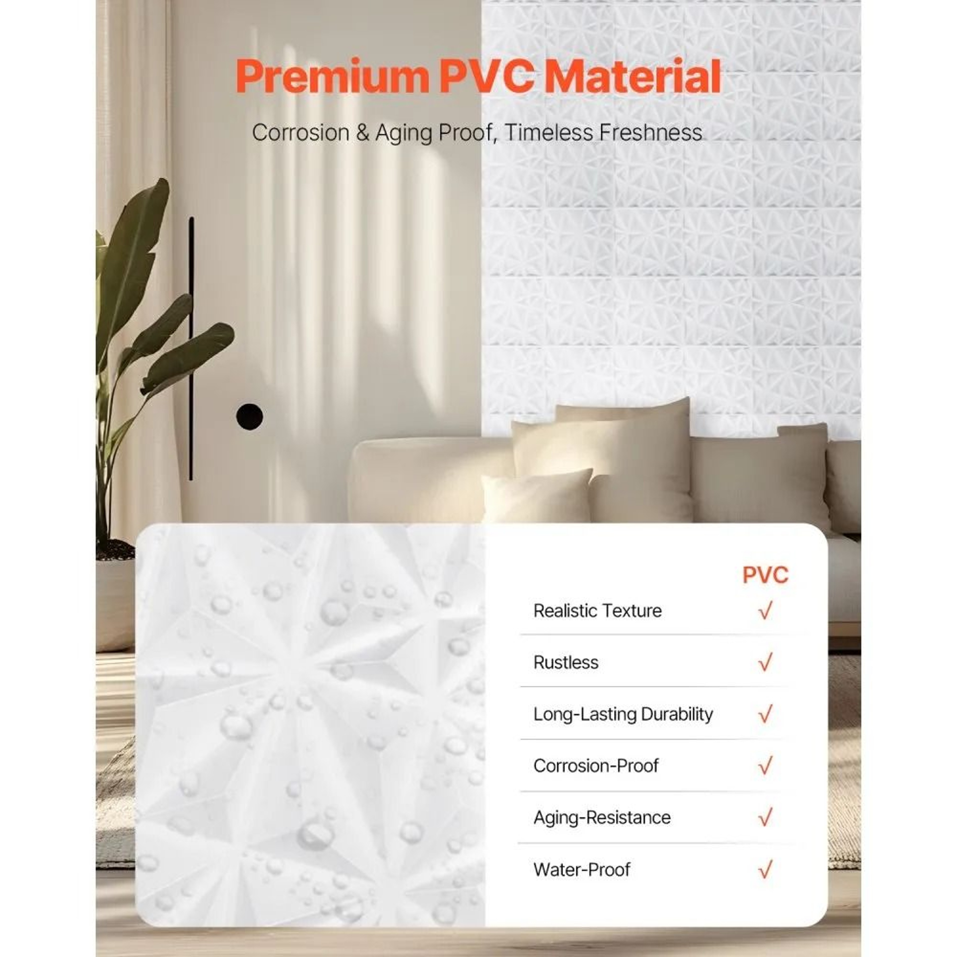 3D Wall Panels 33Pack Matte White PVC Diamond Design For Accent Walls 4