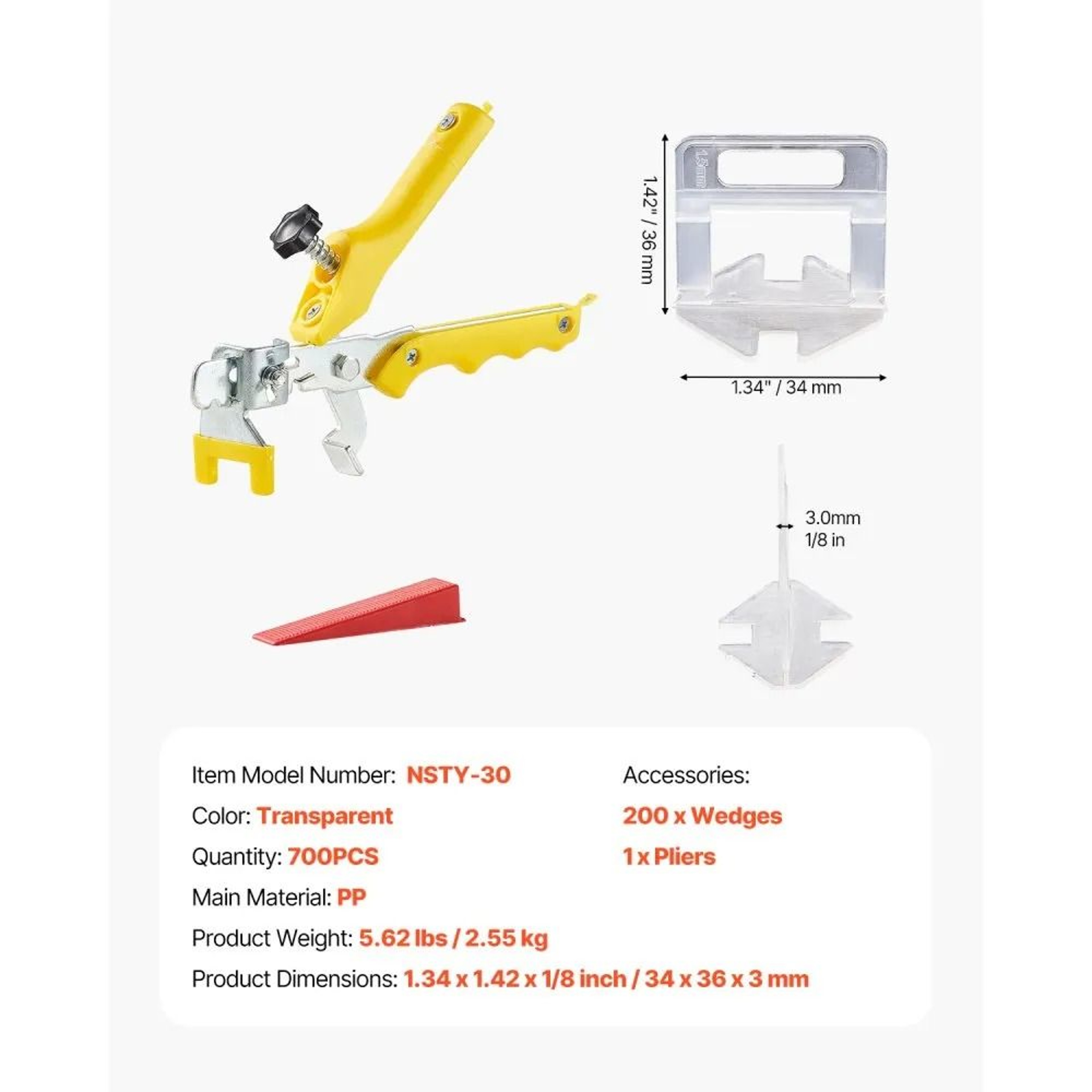 Tile Leveling System With 700 Clips 200 Reusable Wedges And Tile Pliers 6