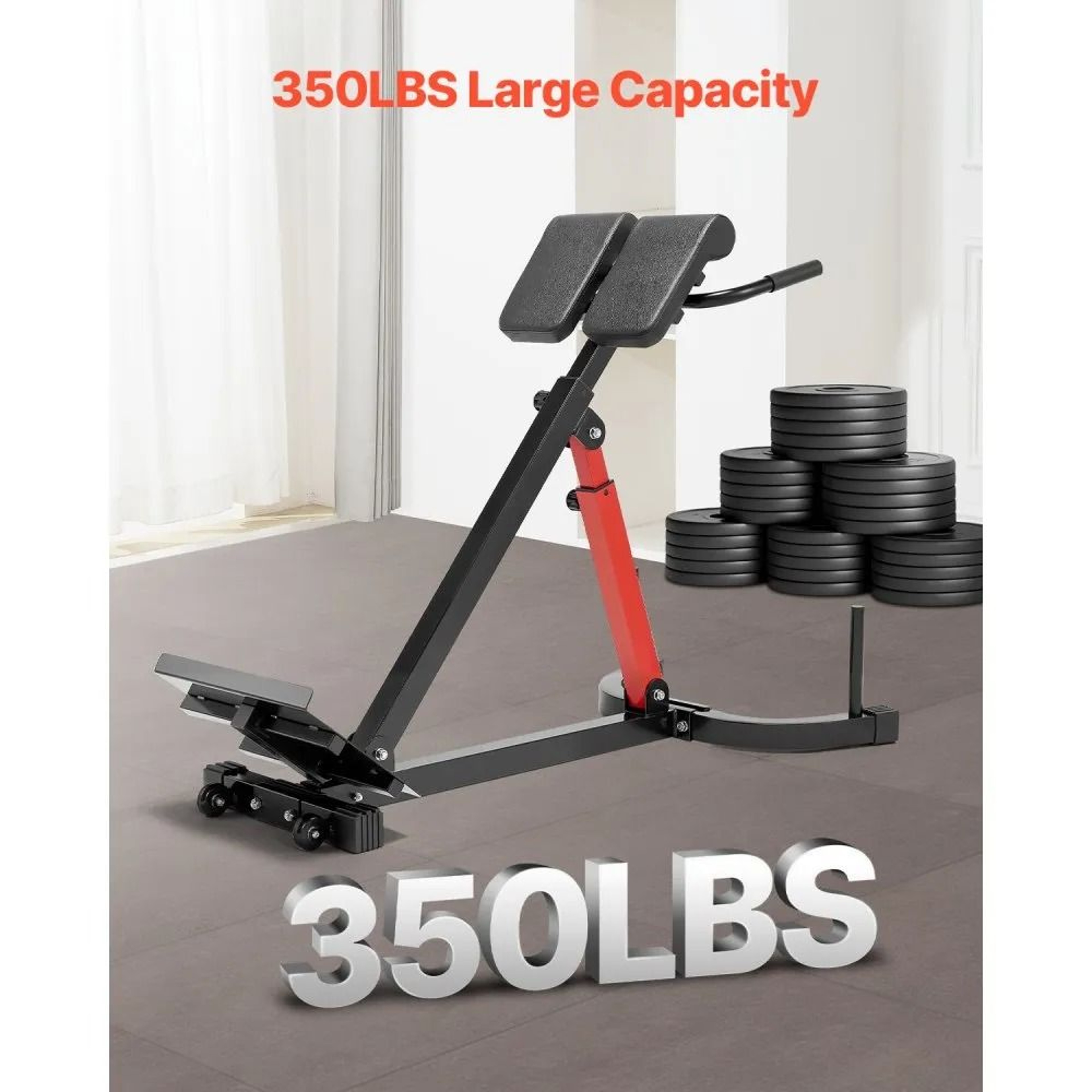 Roman Chair Hyperextension Bench With Adjustable Back Pad And 350 Lb Capacity 1