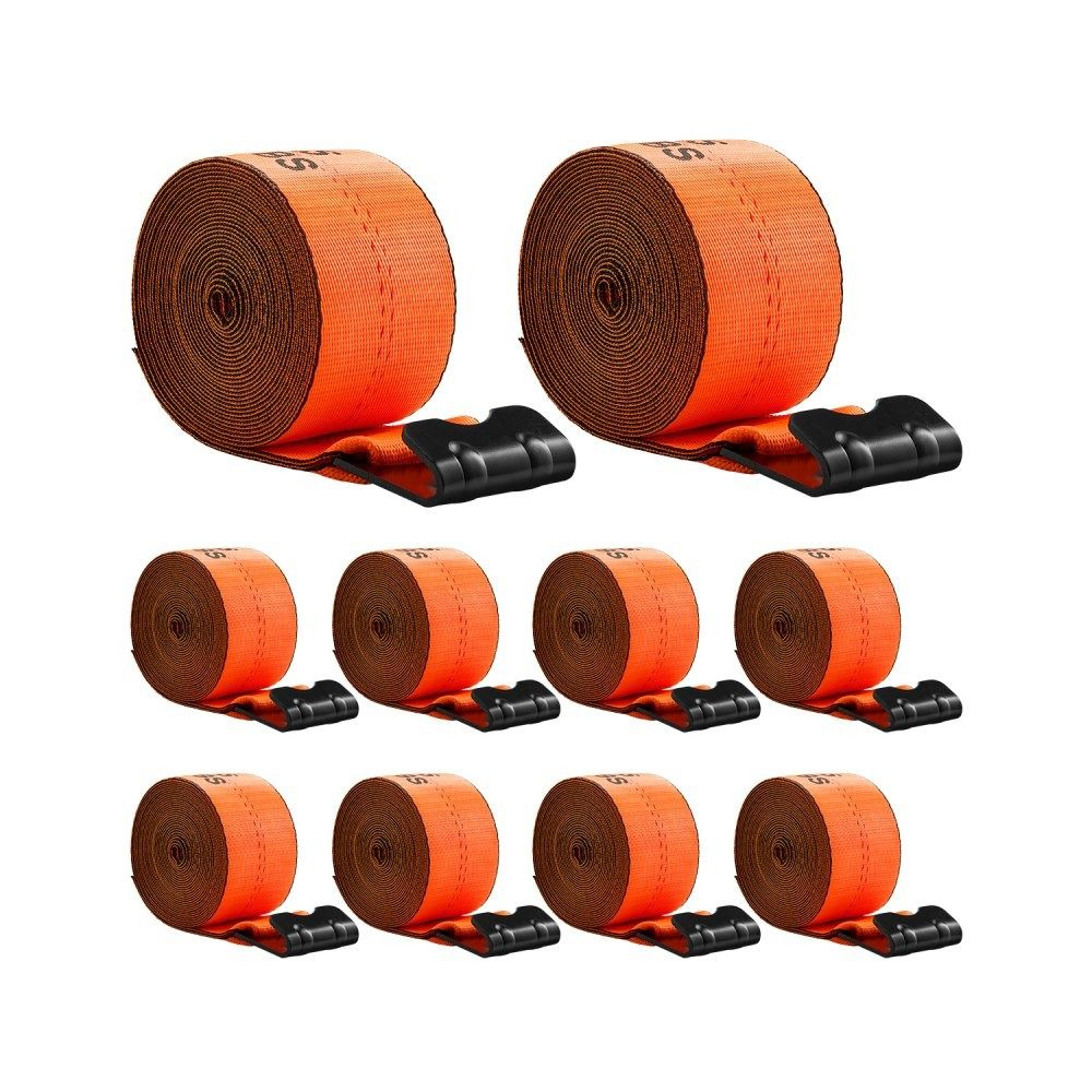 Heavy Duty Winch Straps 4 Inch X 30 Ft With Flat Hooks  10 Pack Cargo Tie Downs 0