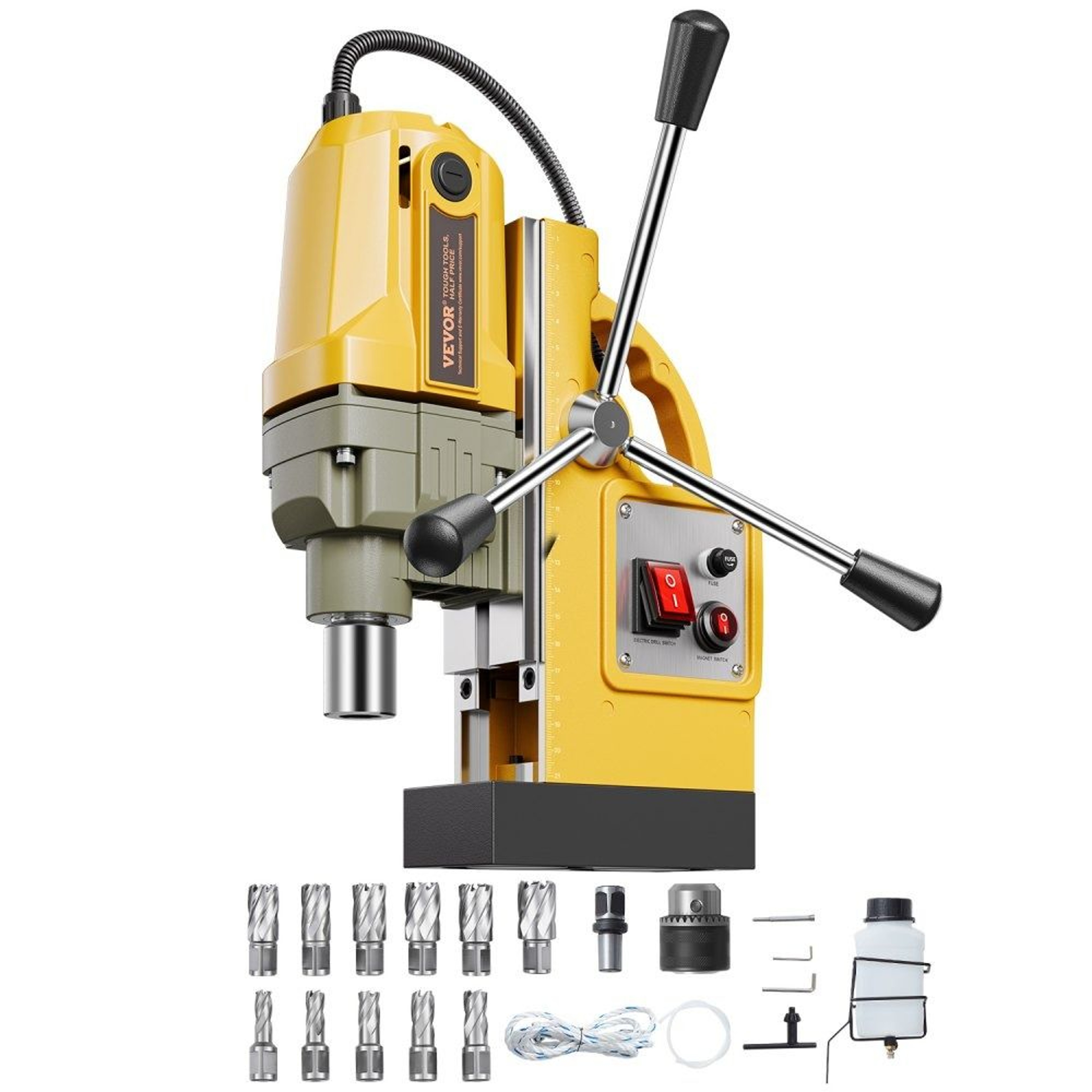 Magnetic Drill Press 1400W Portable Electric Mag Drill With 11 Coring Bits 0