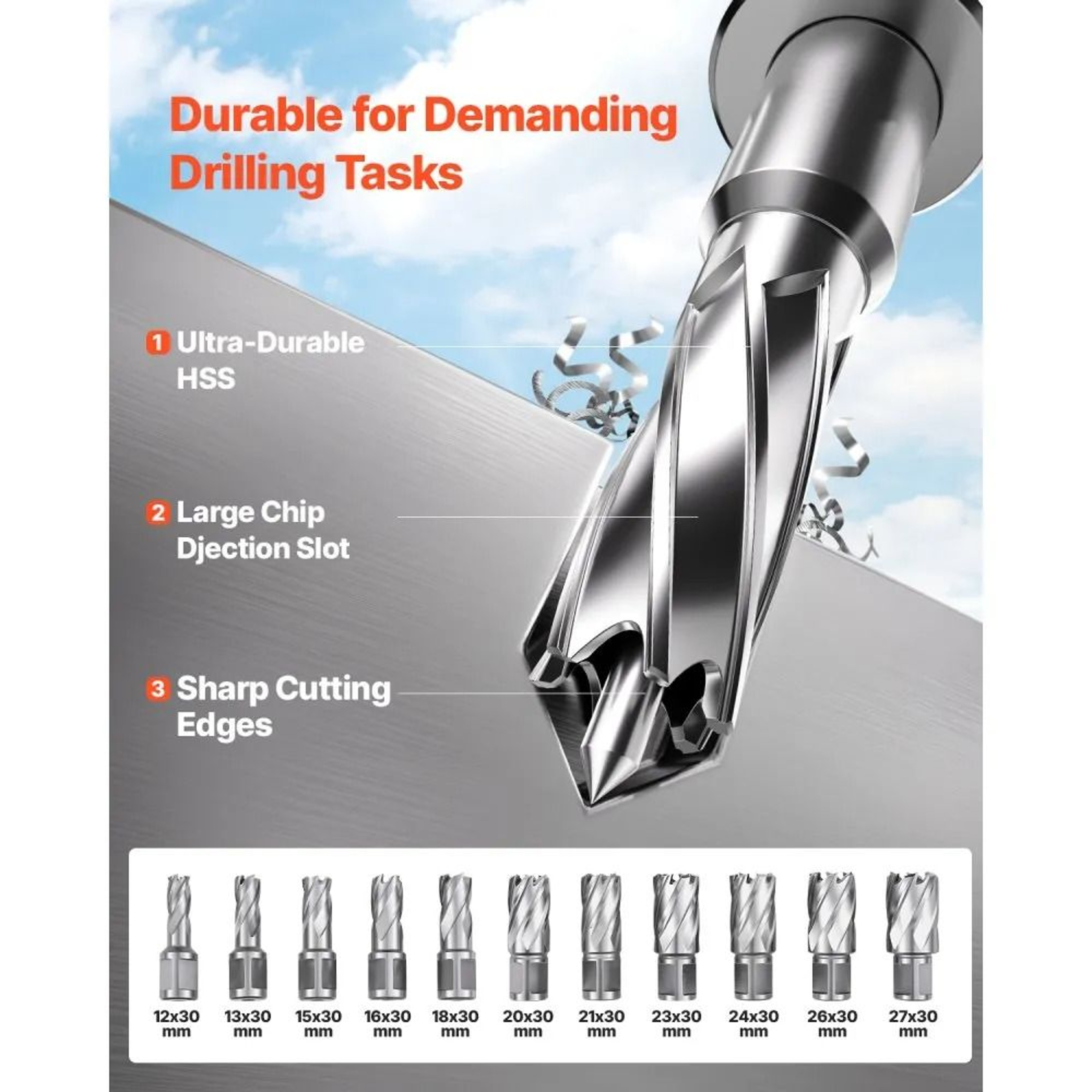 Magnetic Drill Press 1400W Portable Electric Mag Drill With 11 Coring Bits 5