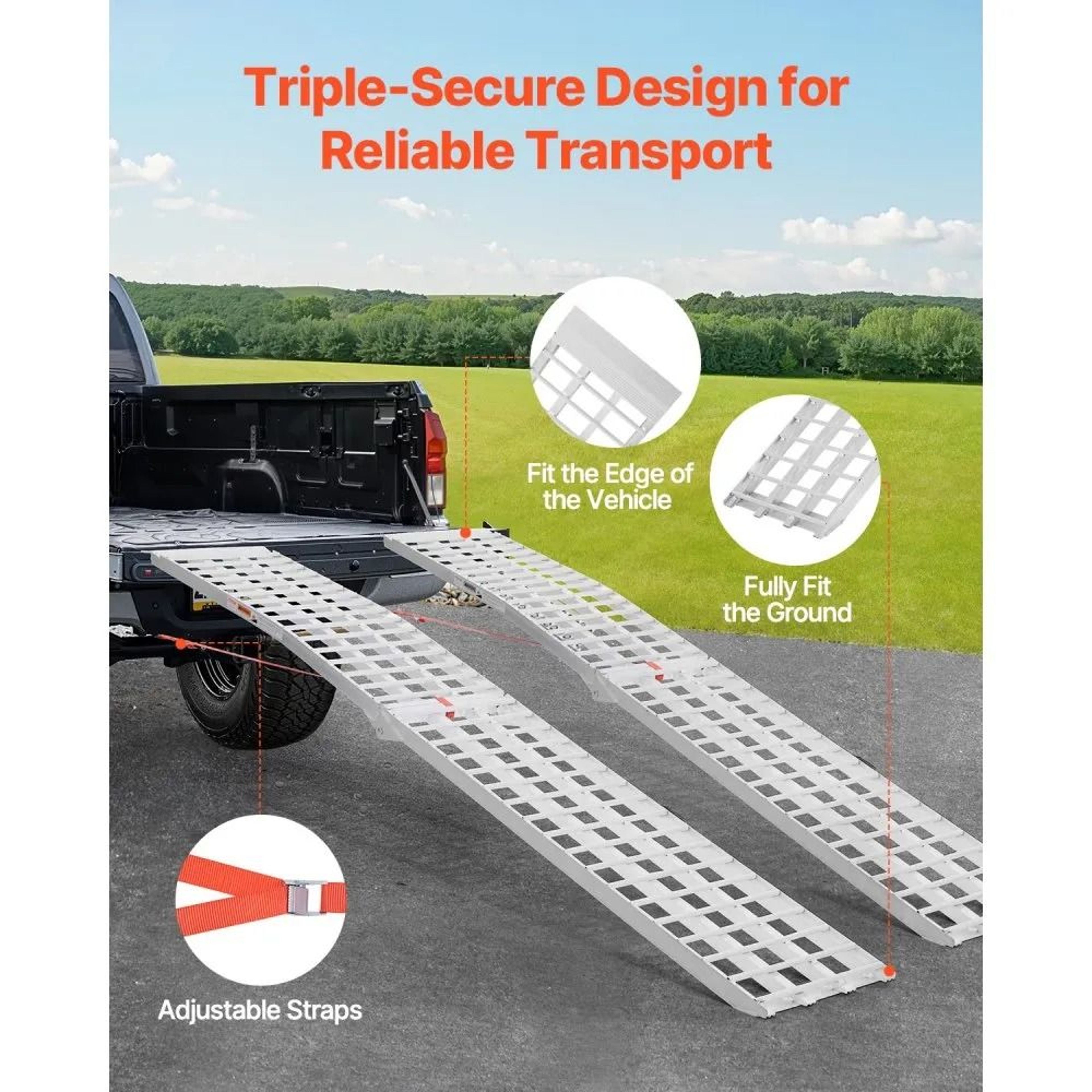 Aluminum Loading Ramps 2Pack With 2000 Lb Capacity And Folding Design 2