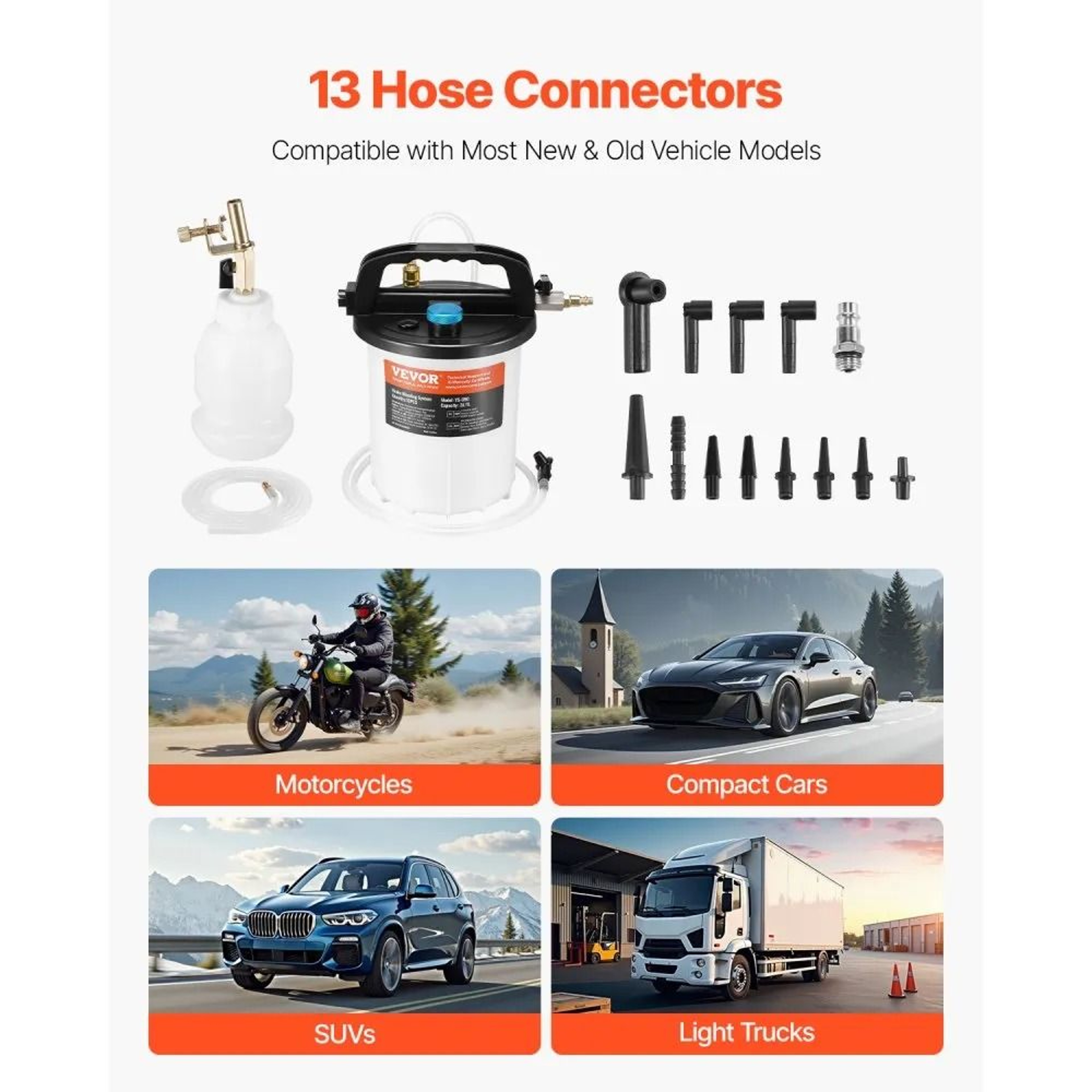 Brake Bleeder Kit With 3L Fluid Extractor And 1L Refill Bottle 5