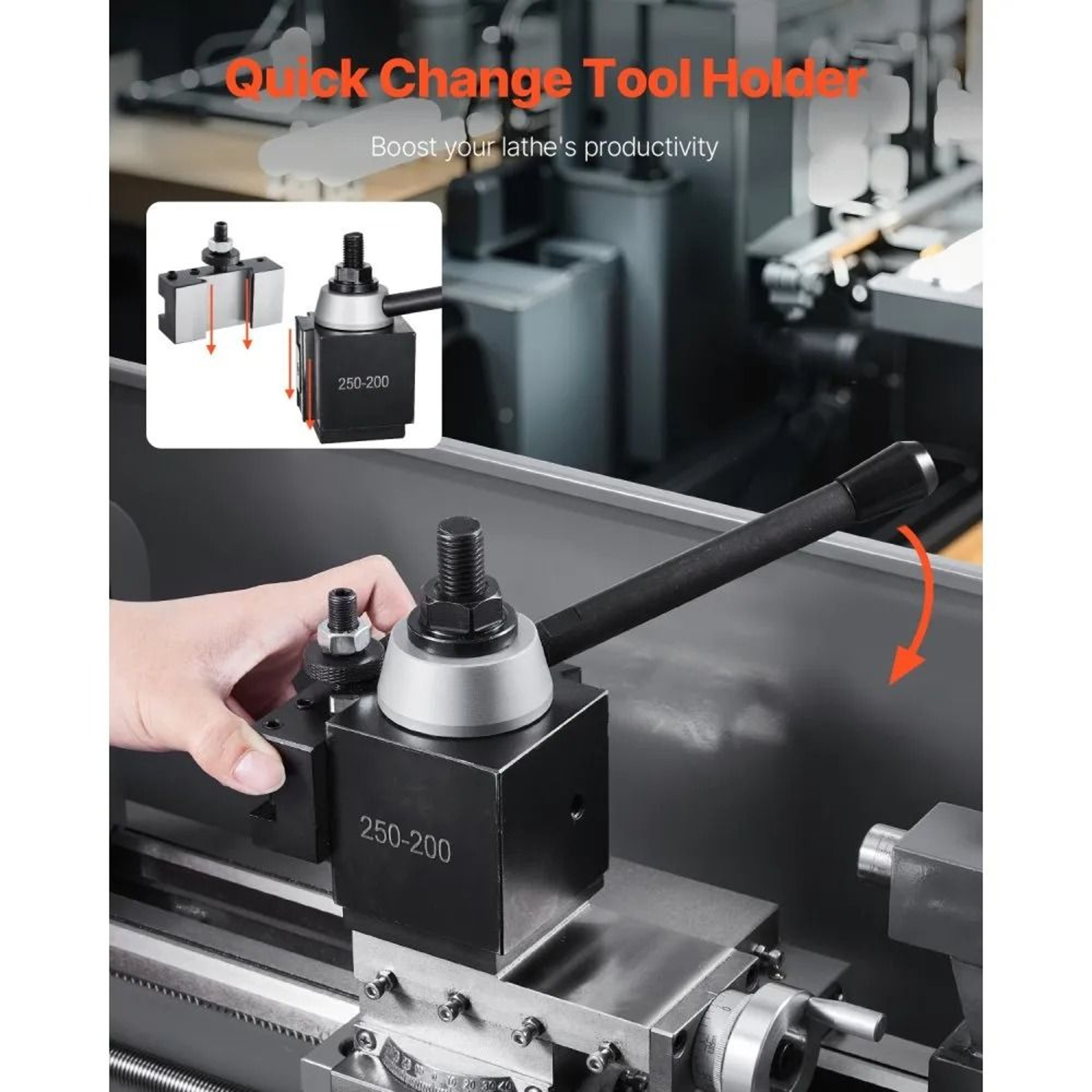 Quick Change Tool Post Set 6Piece Wedge Type For 1015 Inch Metal Lathes 3