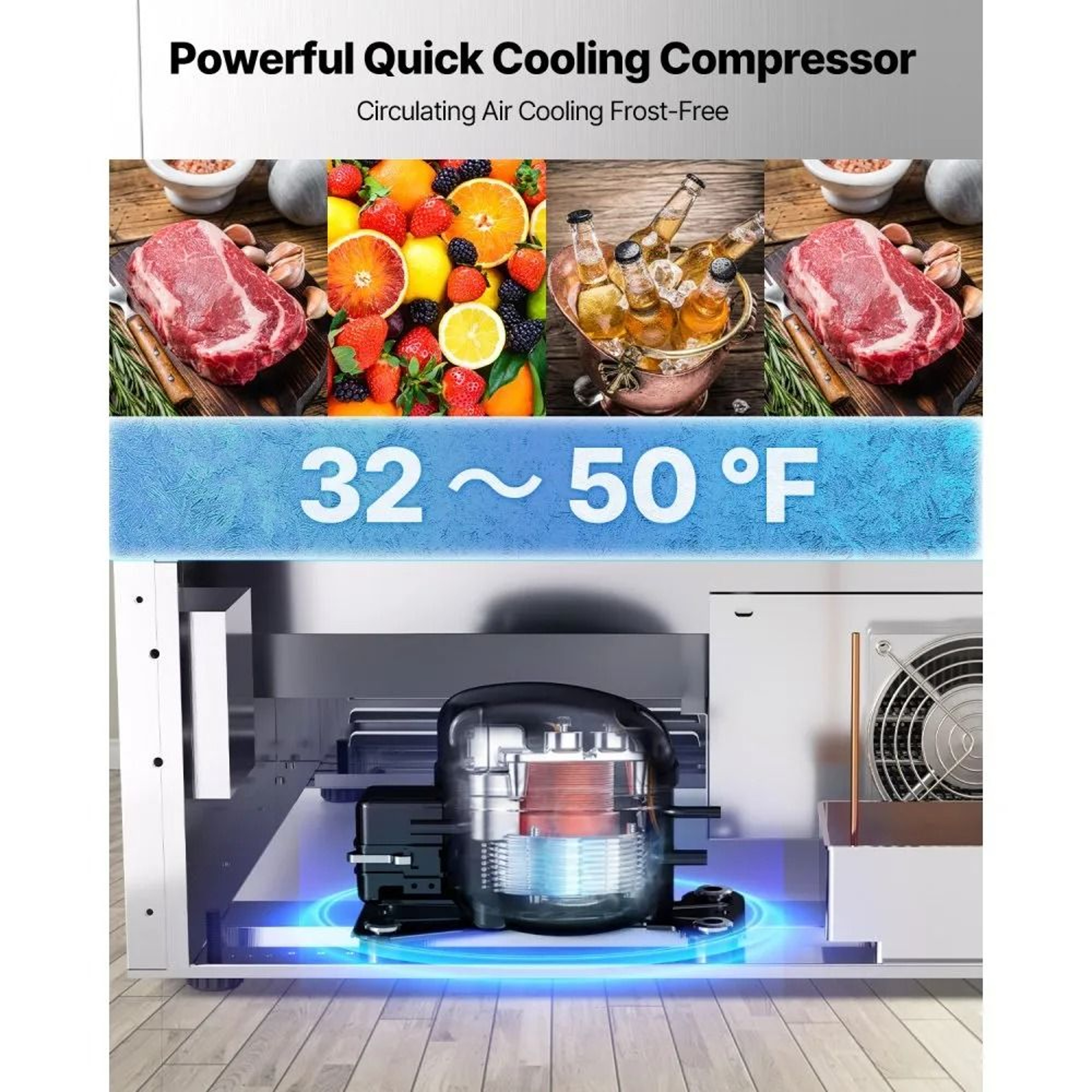 24 Inch Under Counter Drawer Refrigerator With Dual Drawers And Temperature Control 2