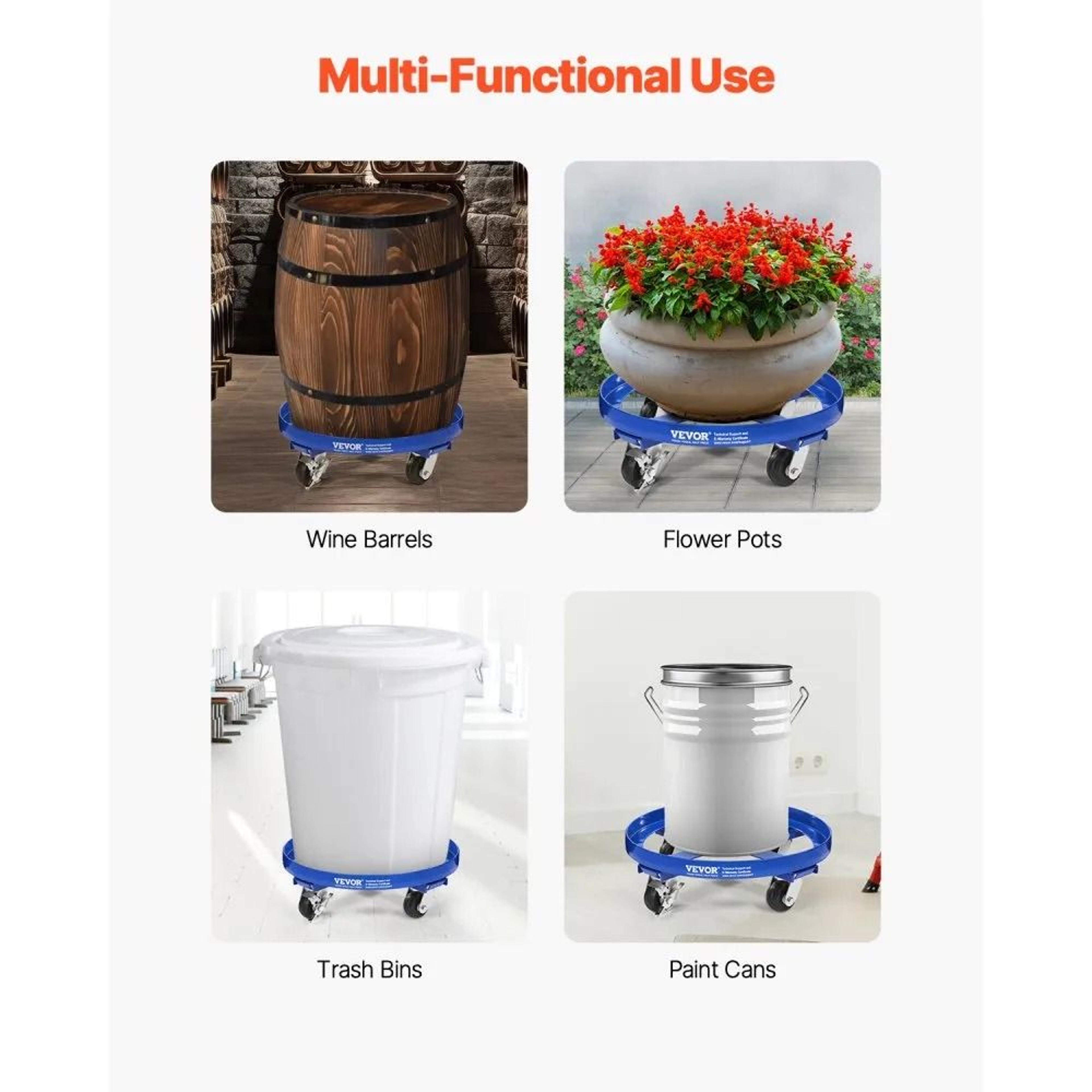 55 Gallon Drum Dolly With 2000 Lb Capacity And 4 Swivel Casters 6