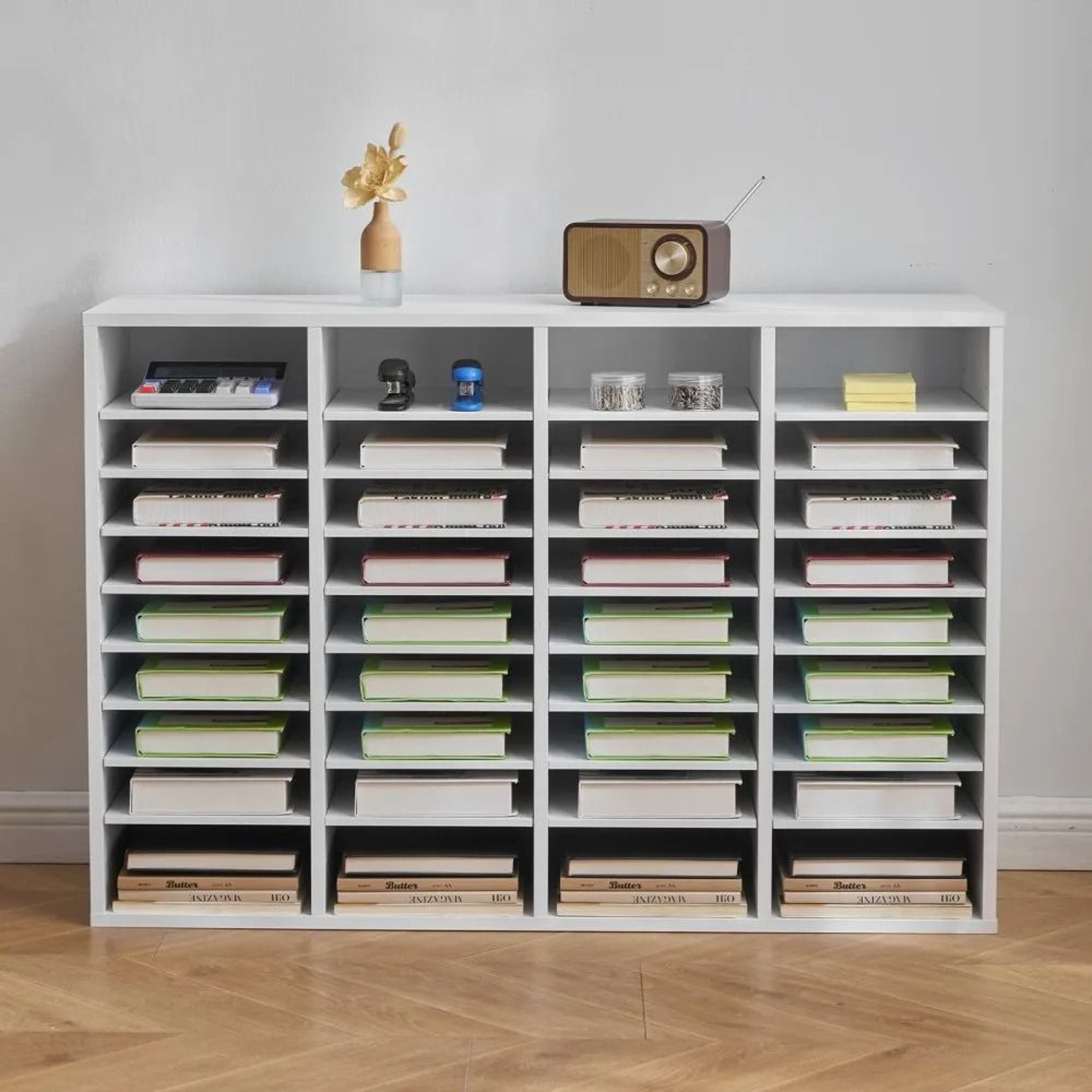 Literature Organizer With 36 Compartments And Adjustable Shelves 6