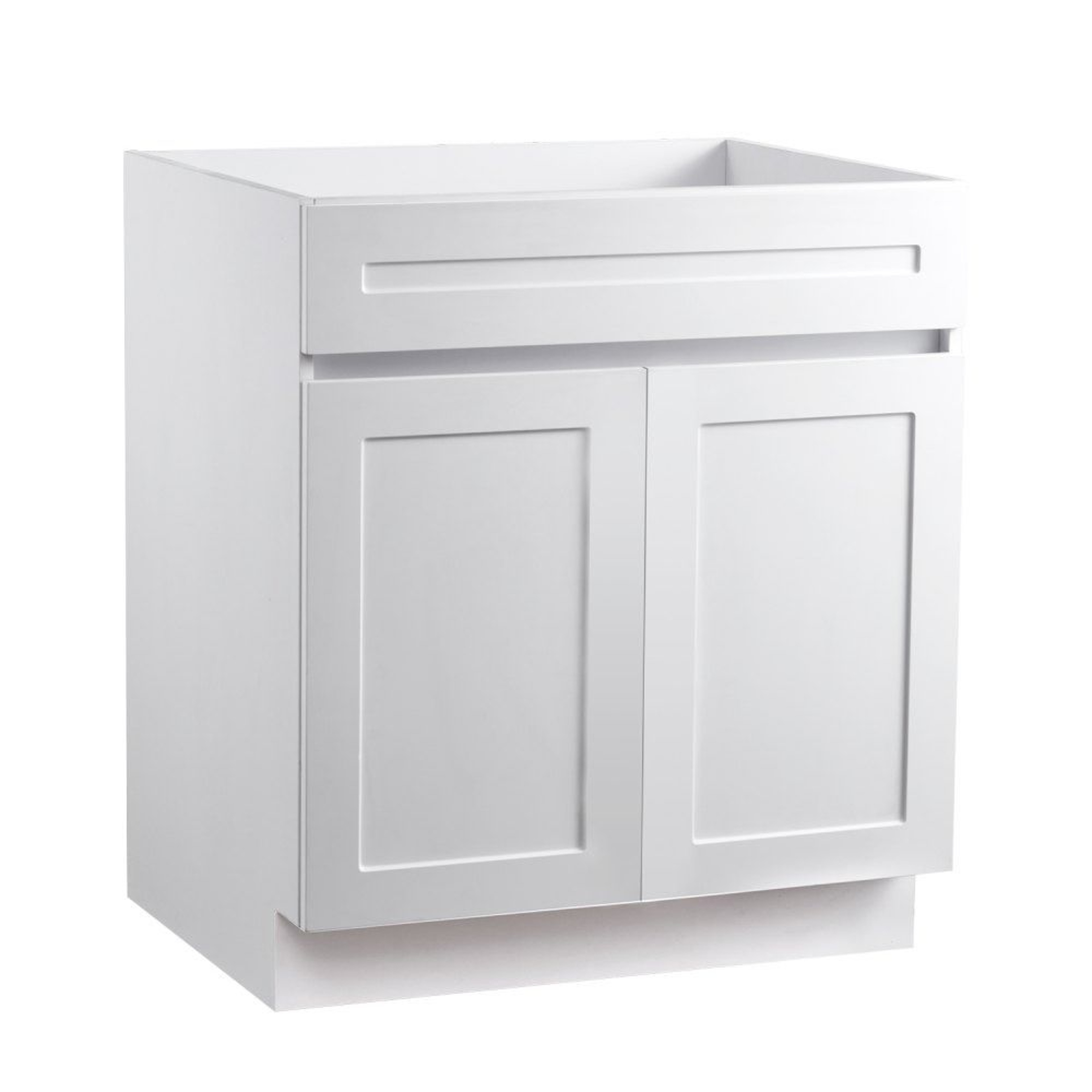 White Shaker Base Cabinet 30 Inch With SoftClose Doors And Adjustable Shelf 0
