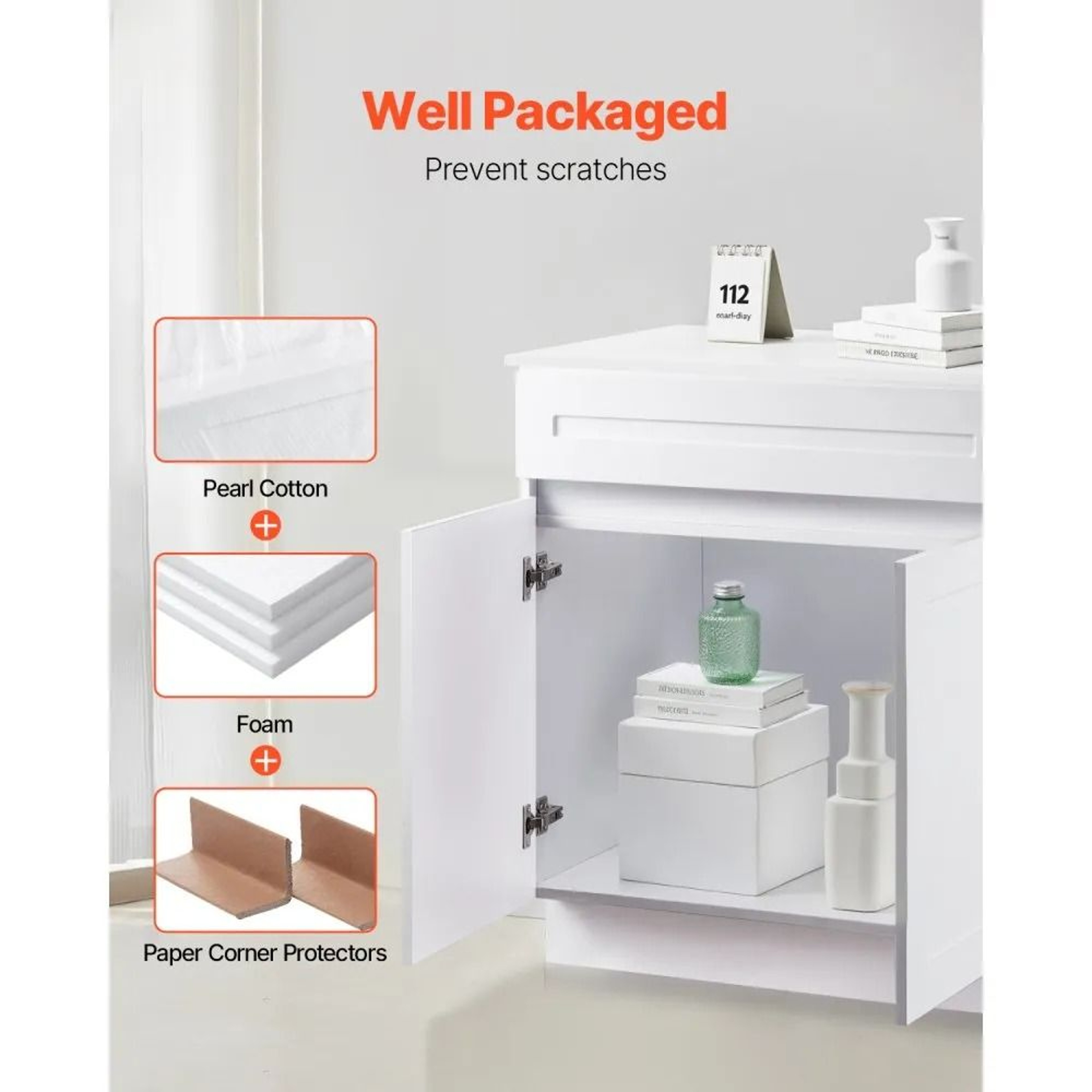 White Shaker Base Cabinet 30 Inch With SoftClose Doors And Adjustable Shelf 1