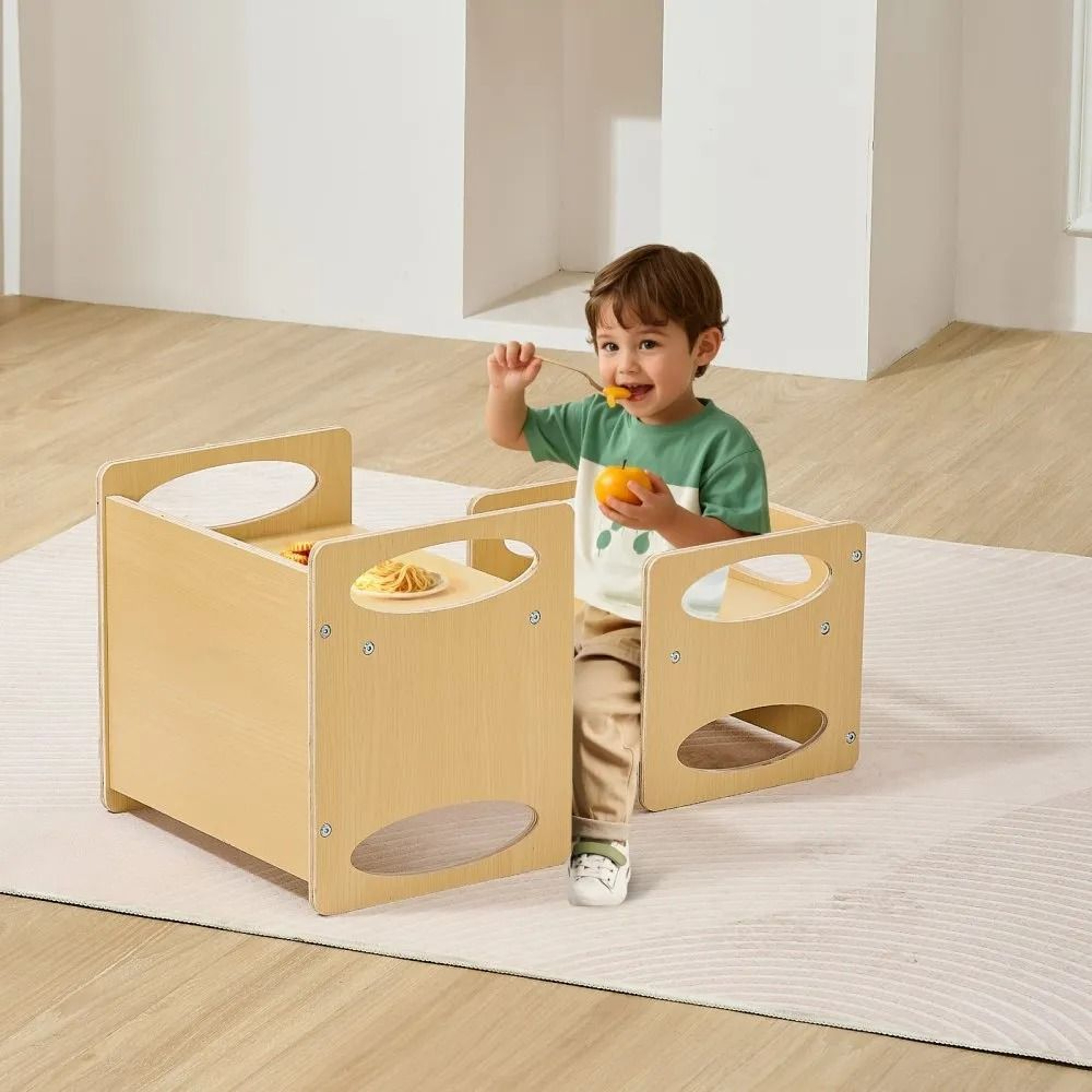 Montessori Weaning Table And Chair Set With Adjustable Height For Toddlers 6