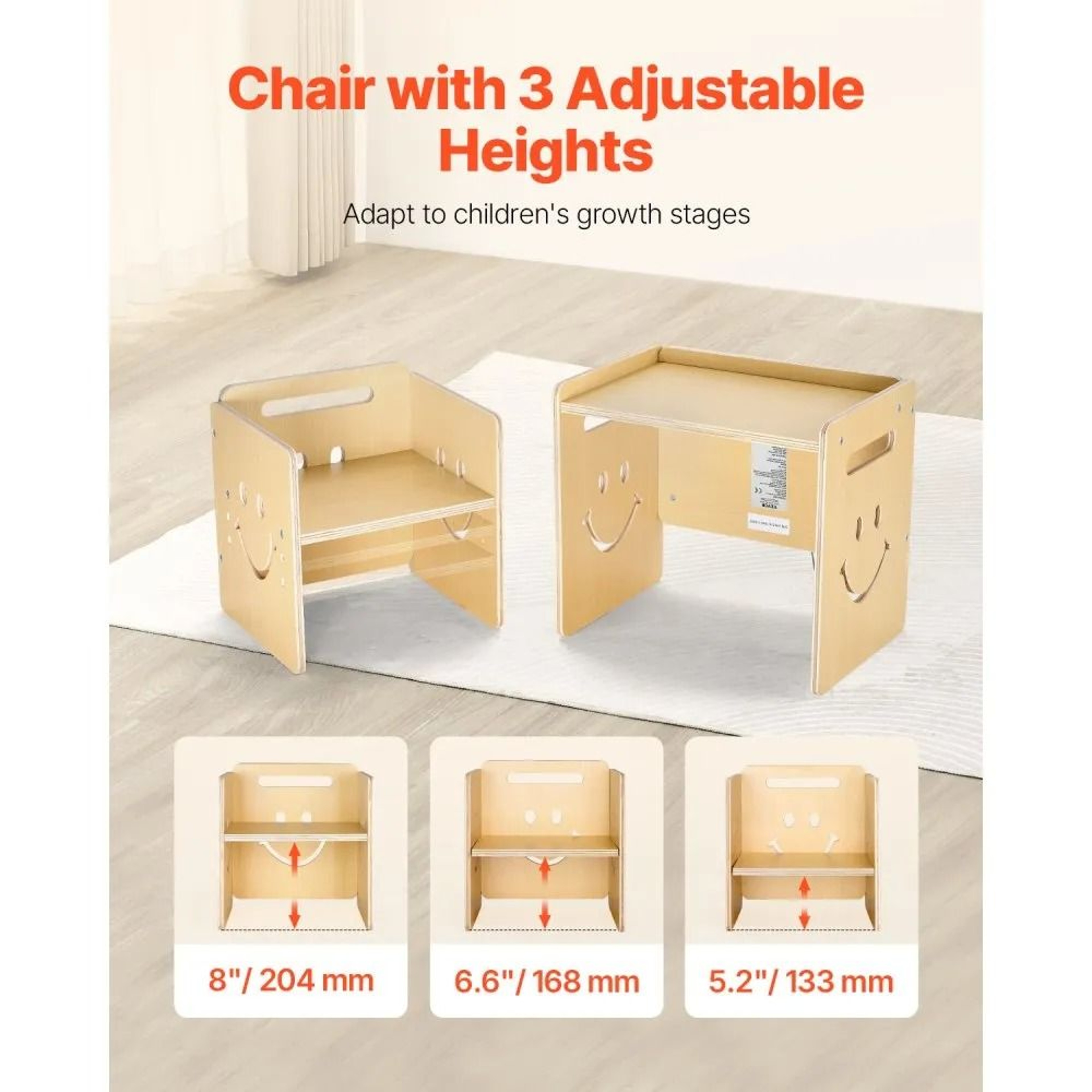 Montessori Weaning Table And Chair Set With Adjustable Heights And Chalkboard 4