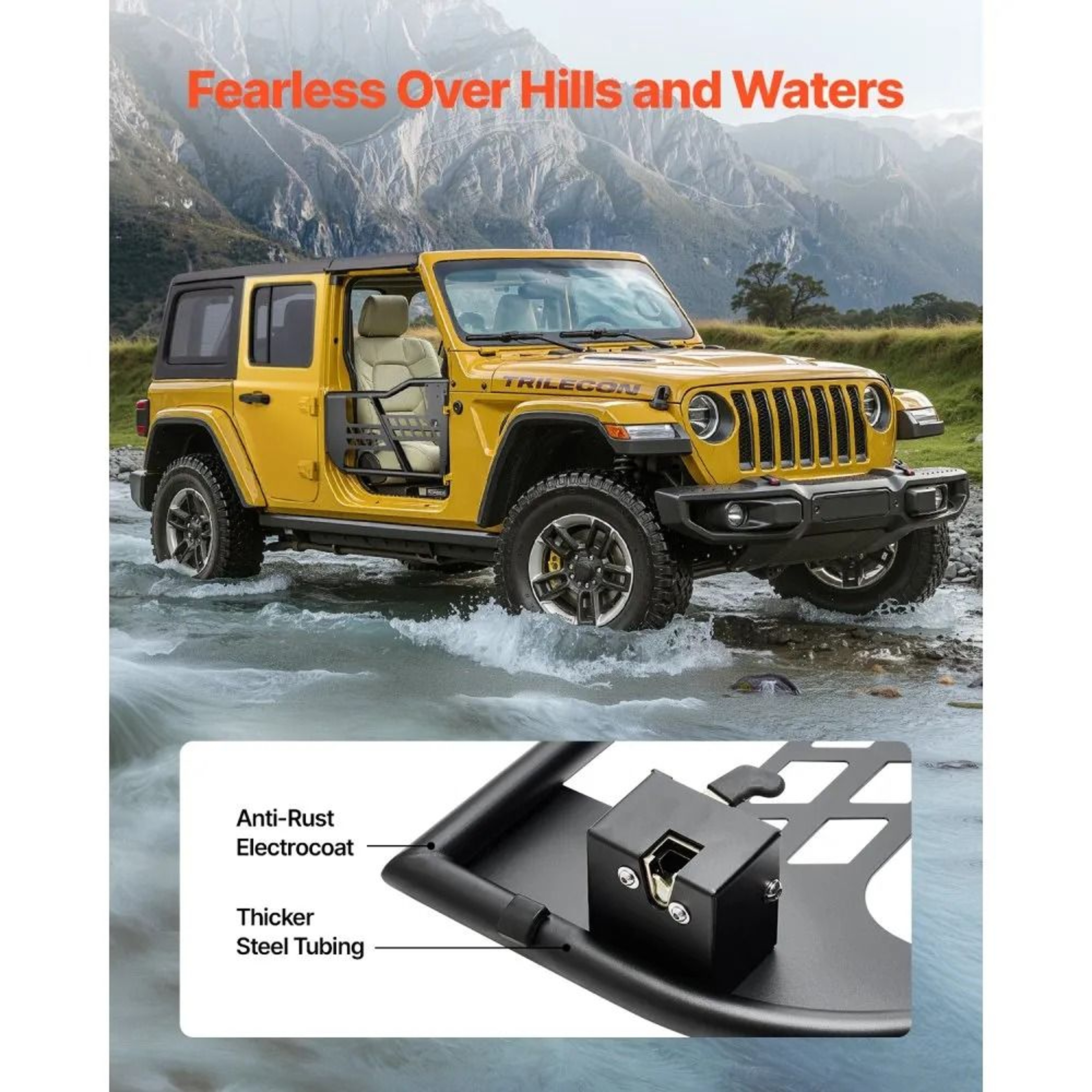 Jeep Tube Doors For 20072018 Wrangler JK 2Door With HeavyDuty Steel Frame And OE Latches 4