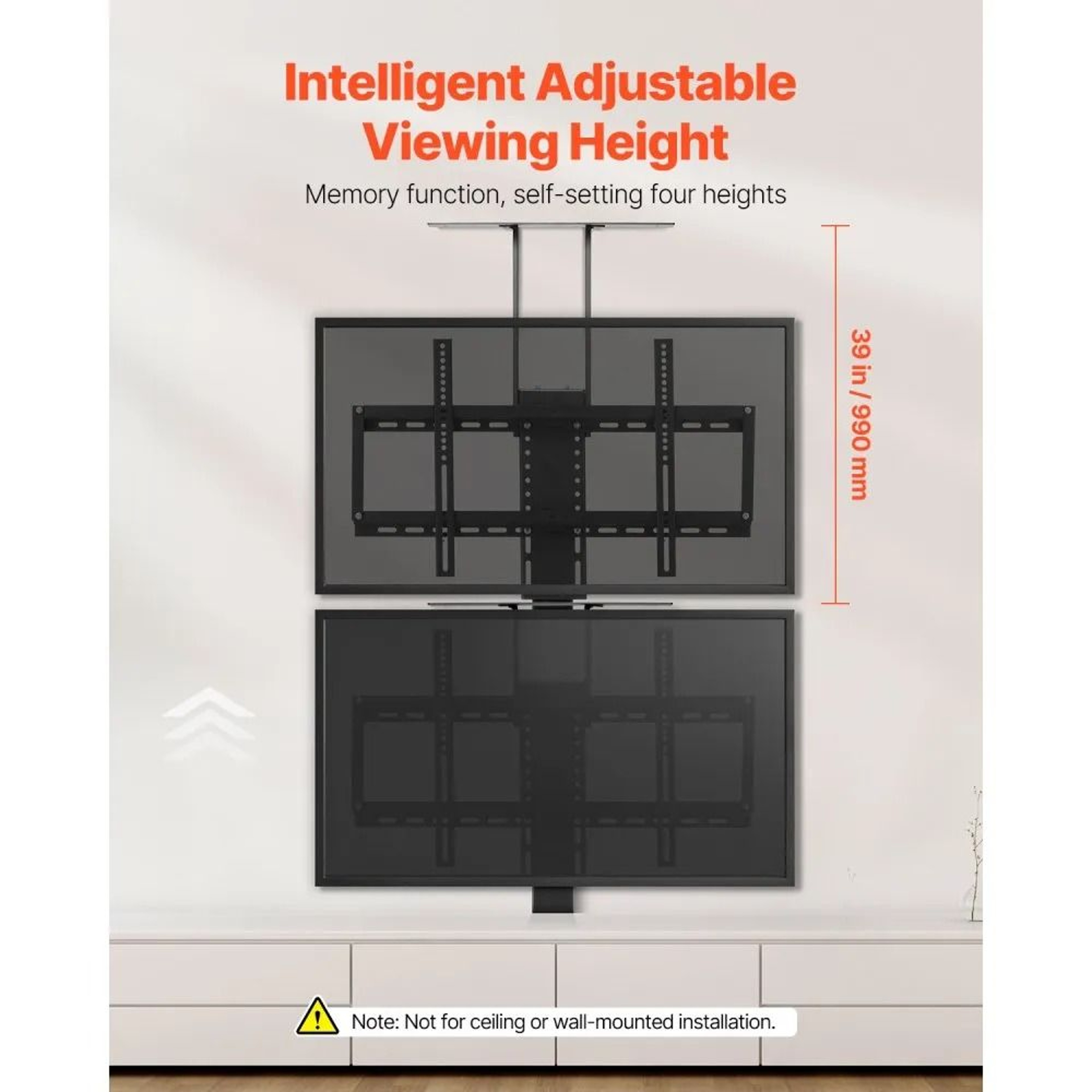 Motorized TV Lift Stand For 3270 Inch TVs With Remote Control And 120 Lb Capacity 5
