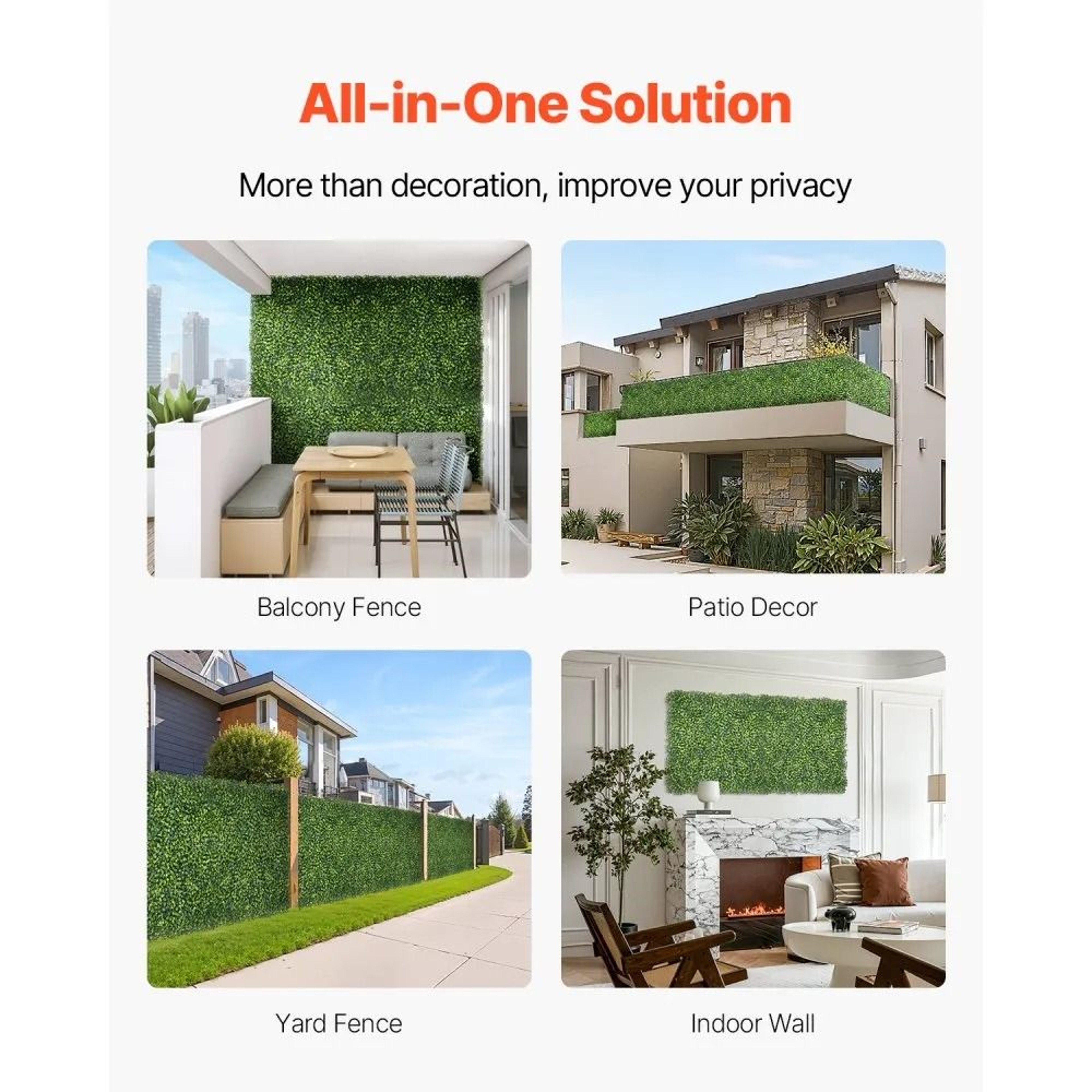 Artificial Grass Wall Panels Green Milan Grass Privacy Hedge Screen For Indoor And Outdoor Decor 2