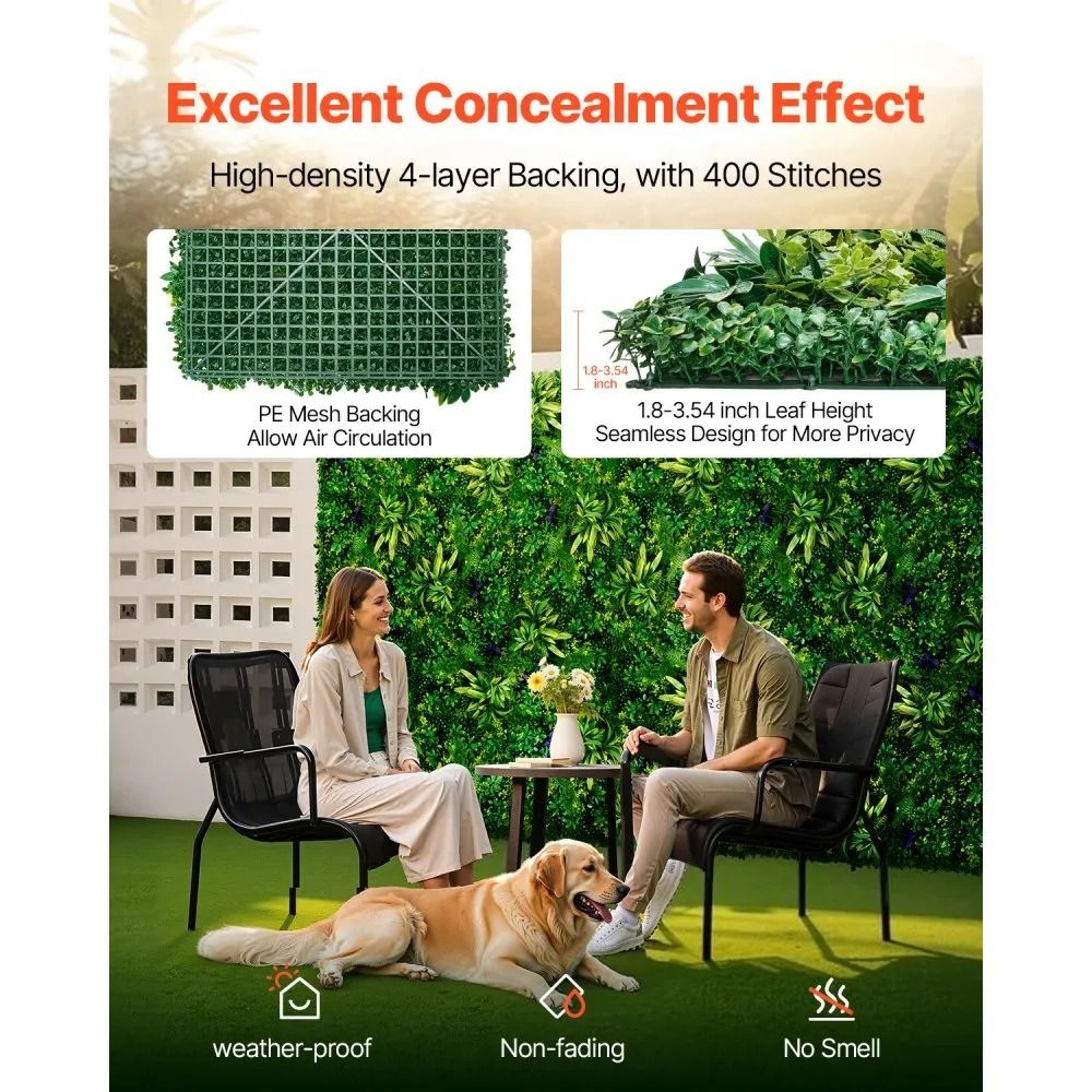 Artificial Grass Wall Panels 12Pack 20 X 20 Inch Faux Greenery Privacy Hedge 5