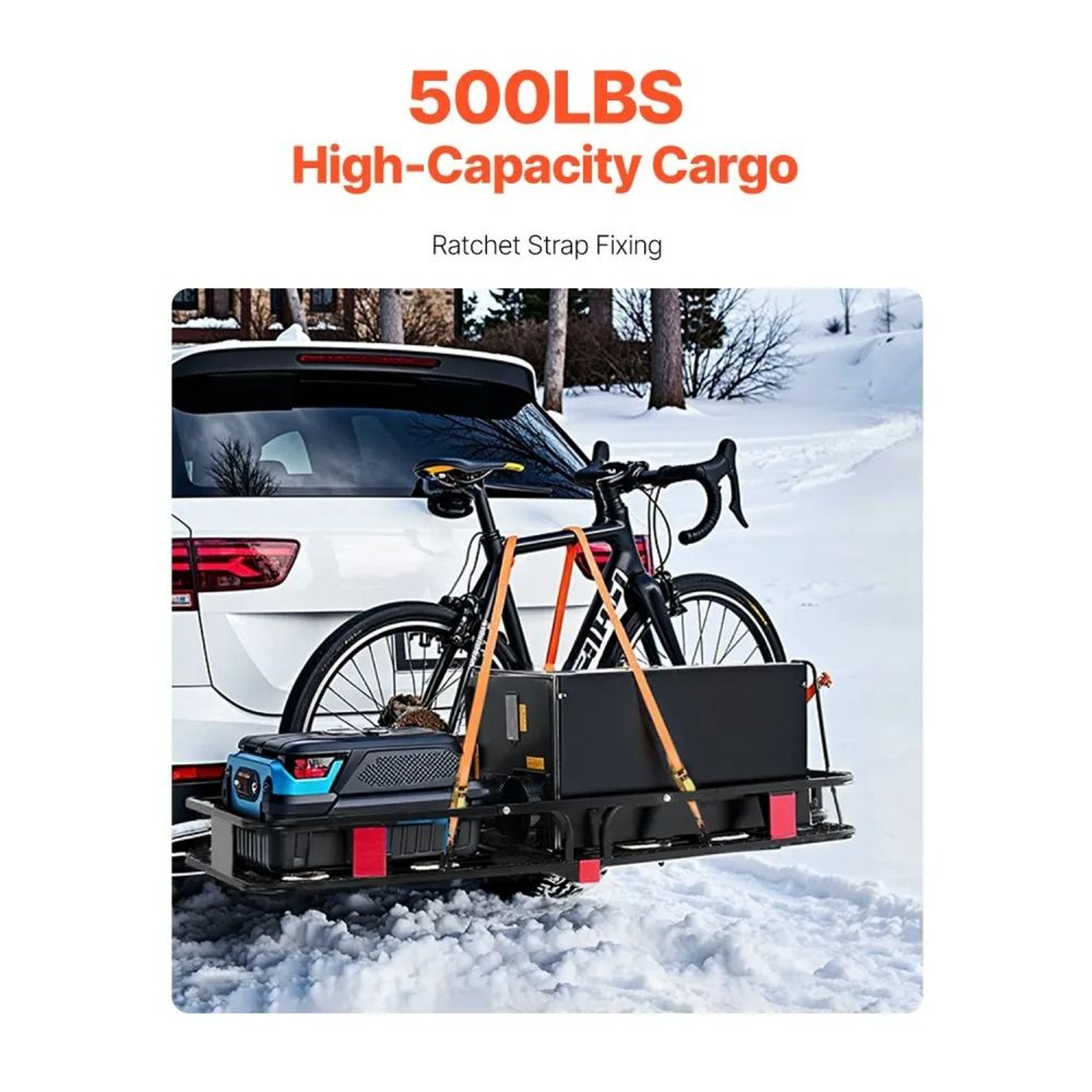 Folding Hitch Cargo Carrier 70 X 30 Inch 500 Lb Capacity With Hitch Lock 4