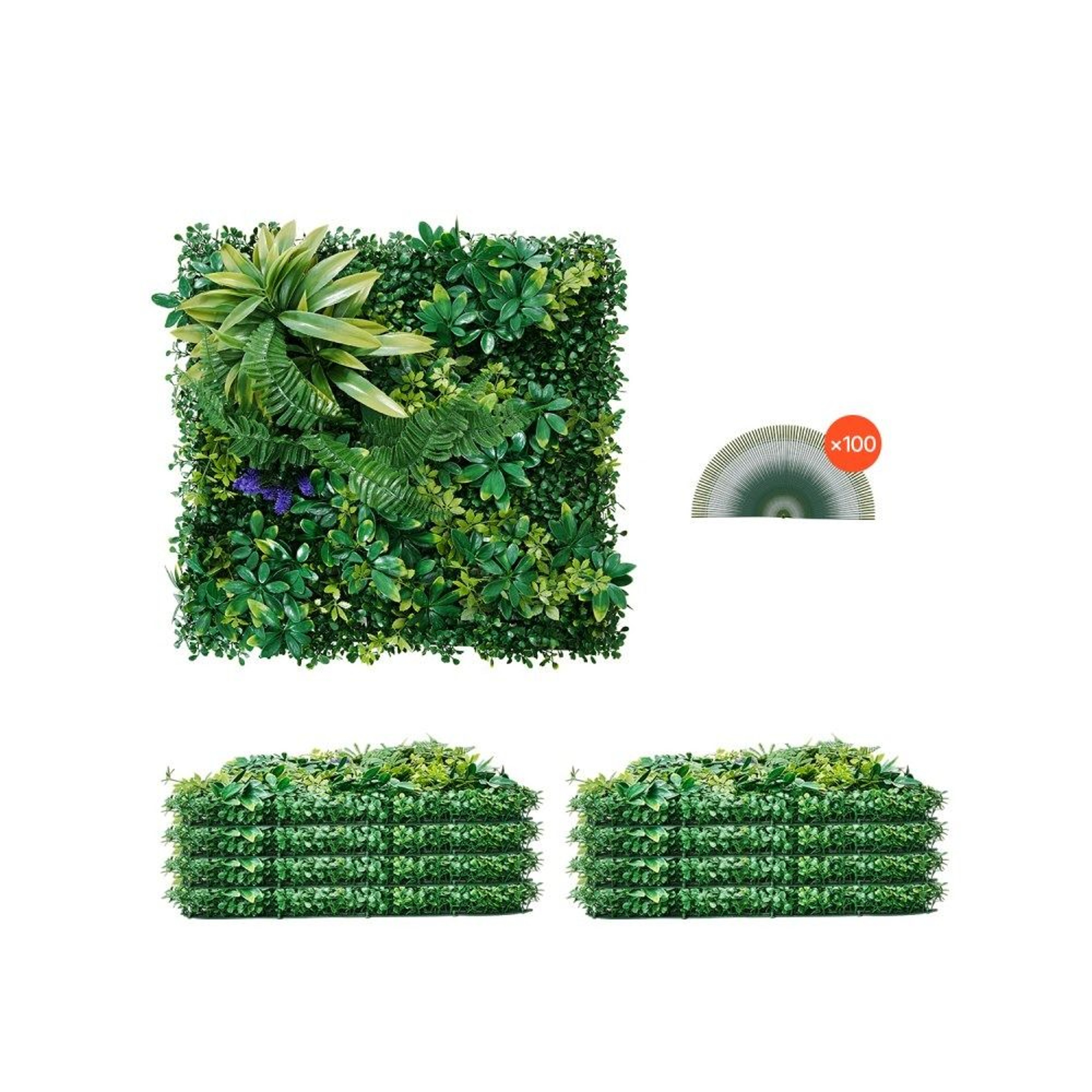 Artificial Grass Wall Panels 8 Pack 20 X 20 Inch Faux Greenery Privacy Hedge 0