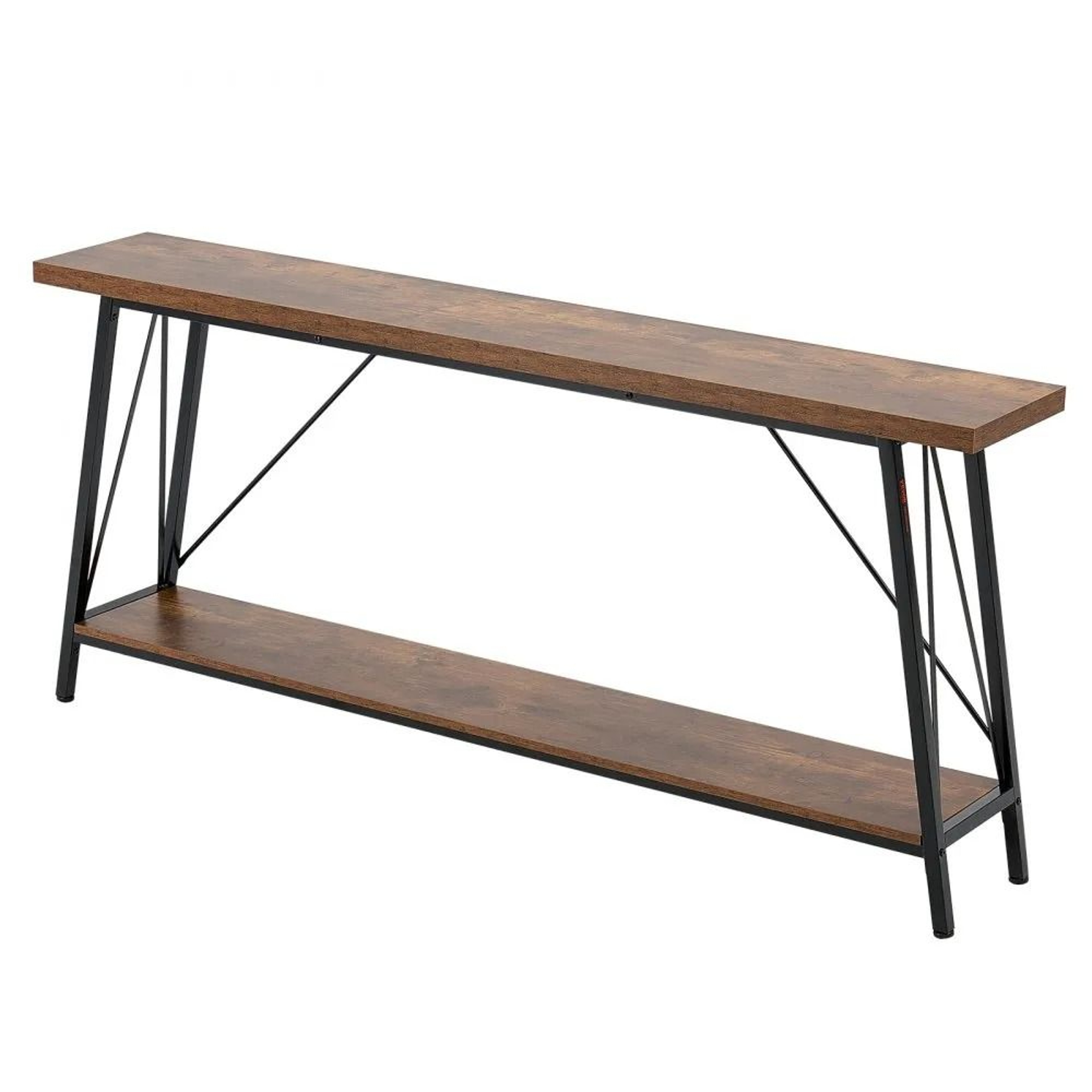 709 Inch Narrow Console Sofa Table With 2Tier Storage And Metal Frame 0