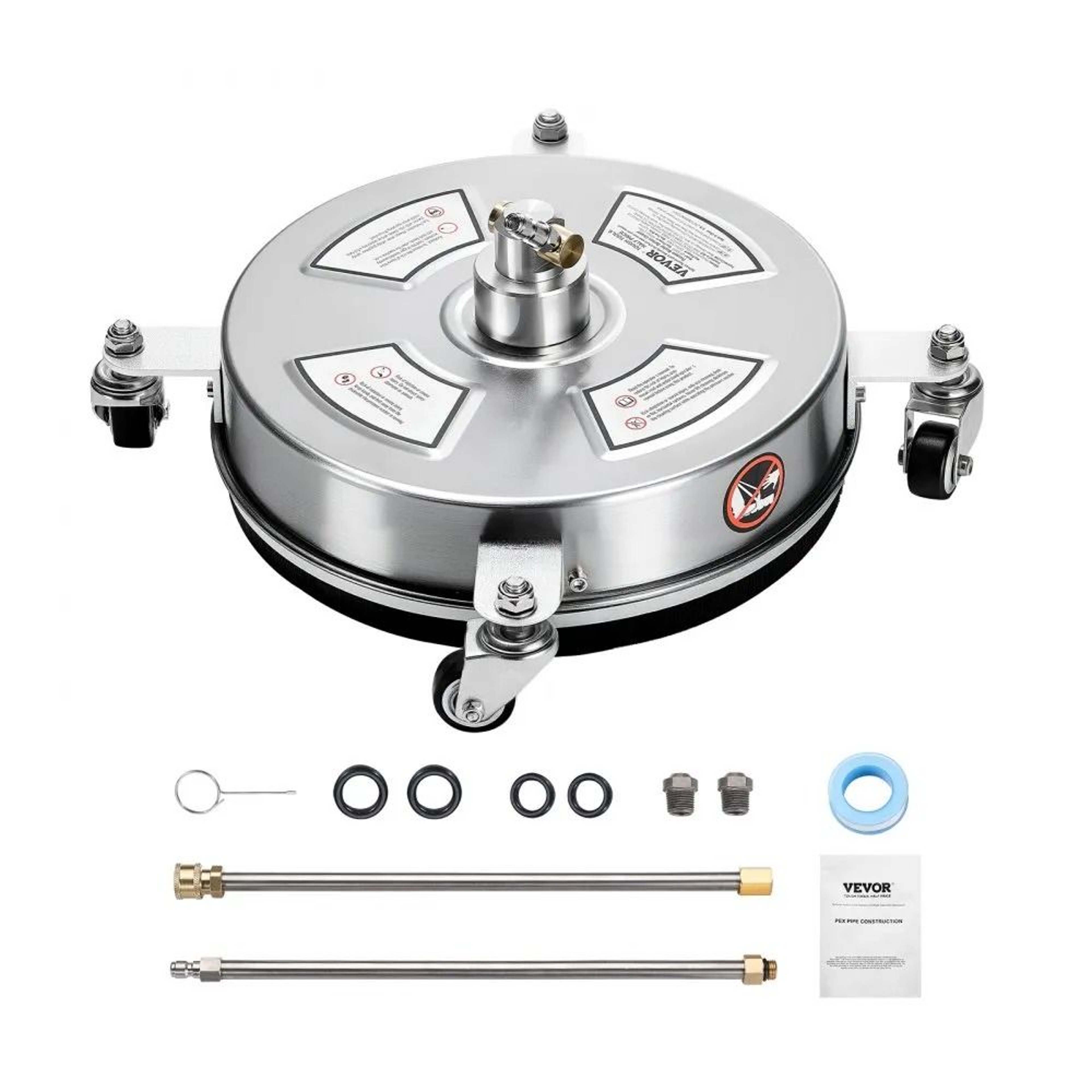14Inch Stainless Steel Pressure Washer Surface Cleaner With 4 Wheels And 4000 PSI 0