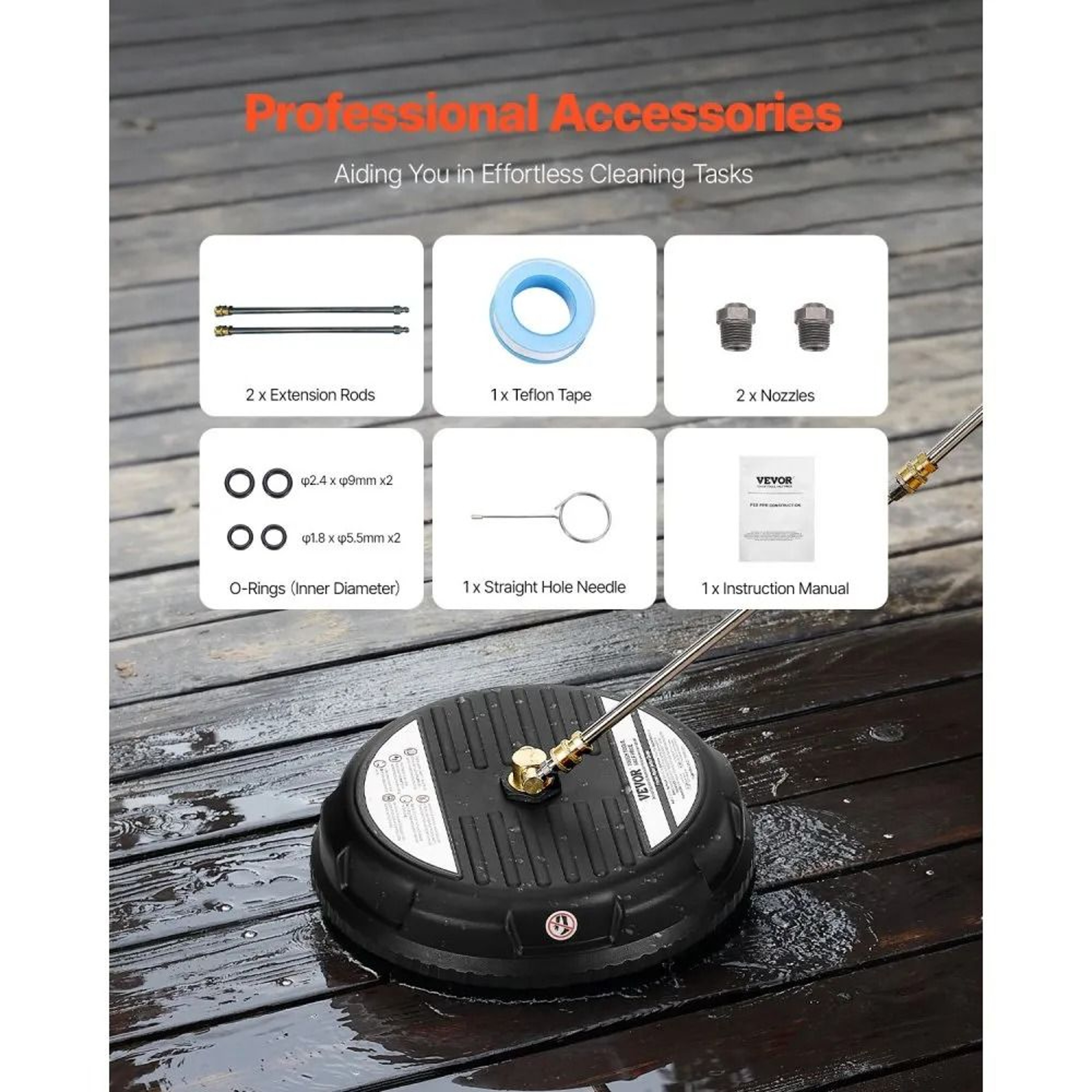 15Inch Pressure Washer Surface Cleaner With 4000 PSI Max Pressure 5