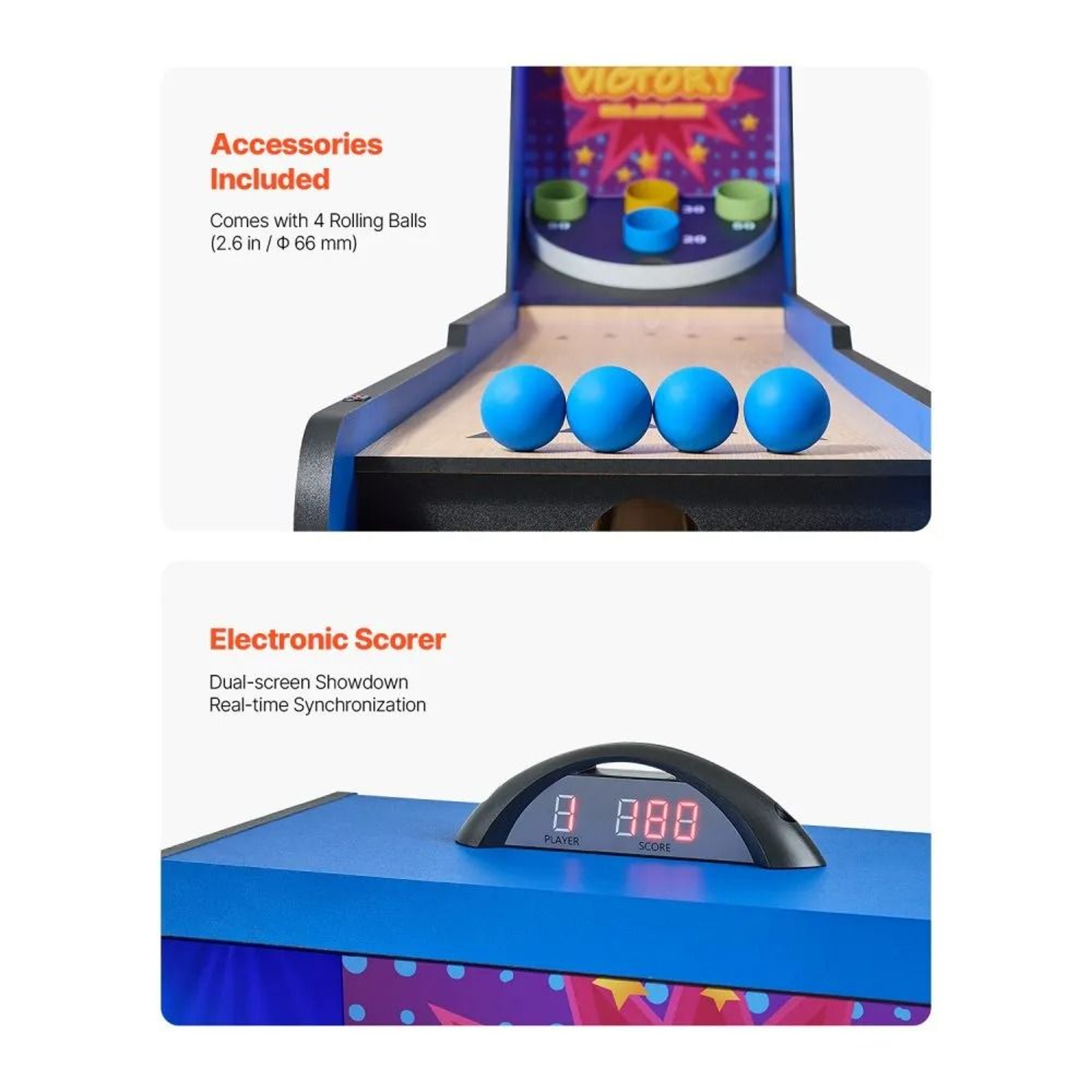 8 Ft Roll And Score Arcade Game Table With Electronic Scorer And Automatic Ball Return 6