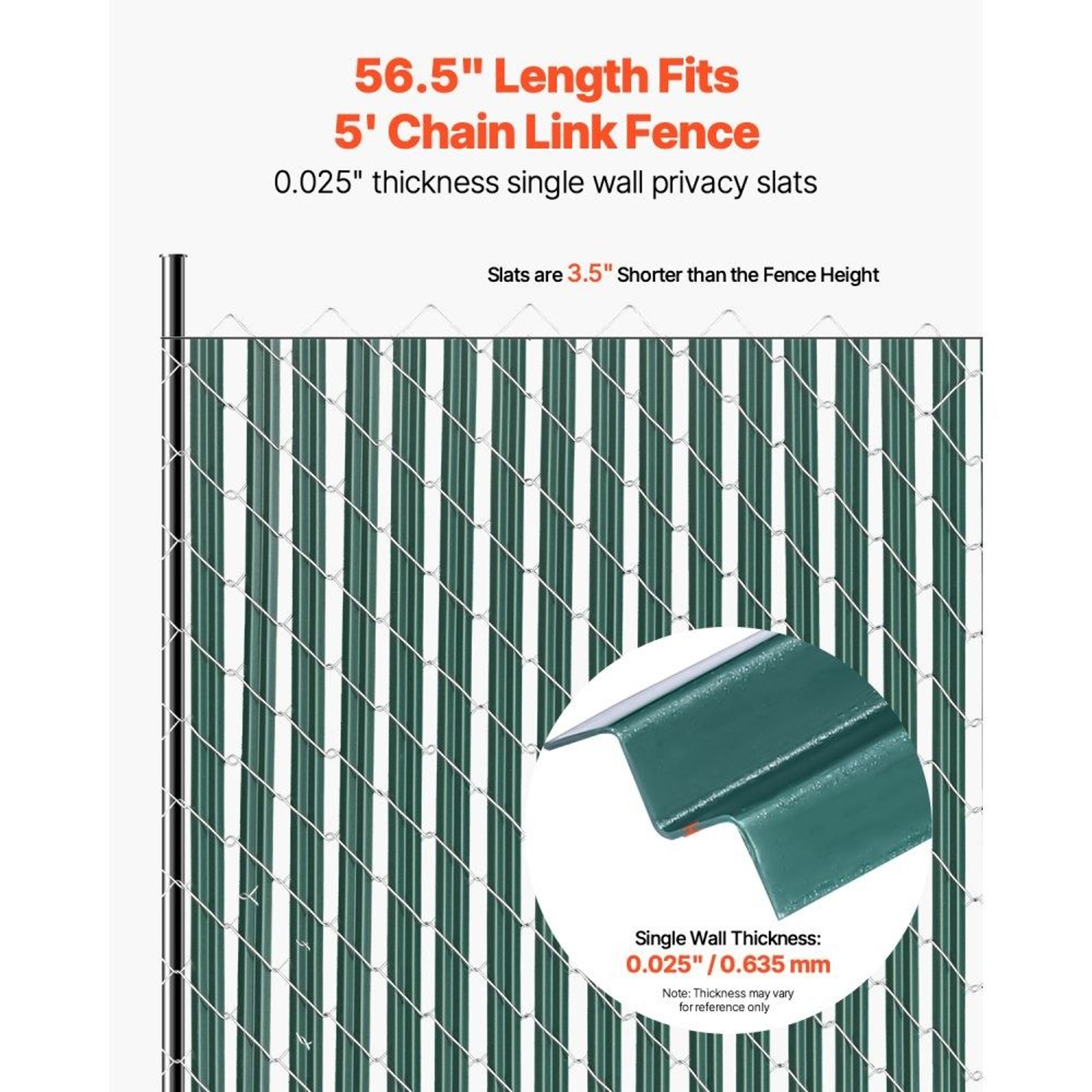 Bottom Locking Privacy Slats For 5 Ft Chain Link Fence Green HDPE Fence Inserts 1