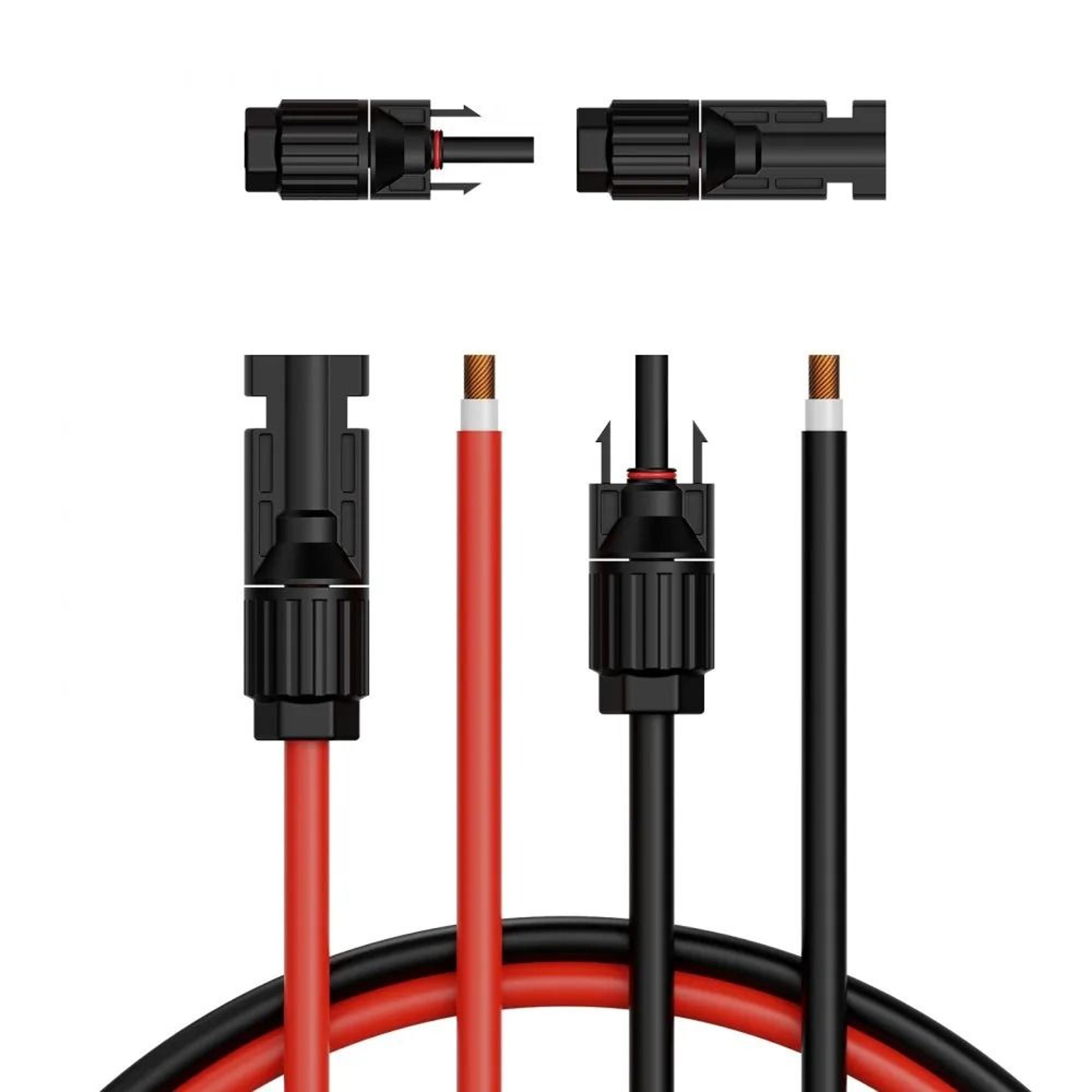 100FT 10AWG Solar Panel Extension Cable Set With Waterproof MC4 Connectors 8