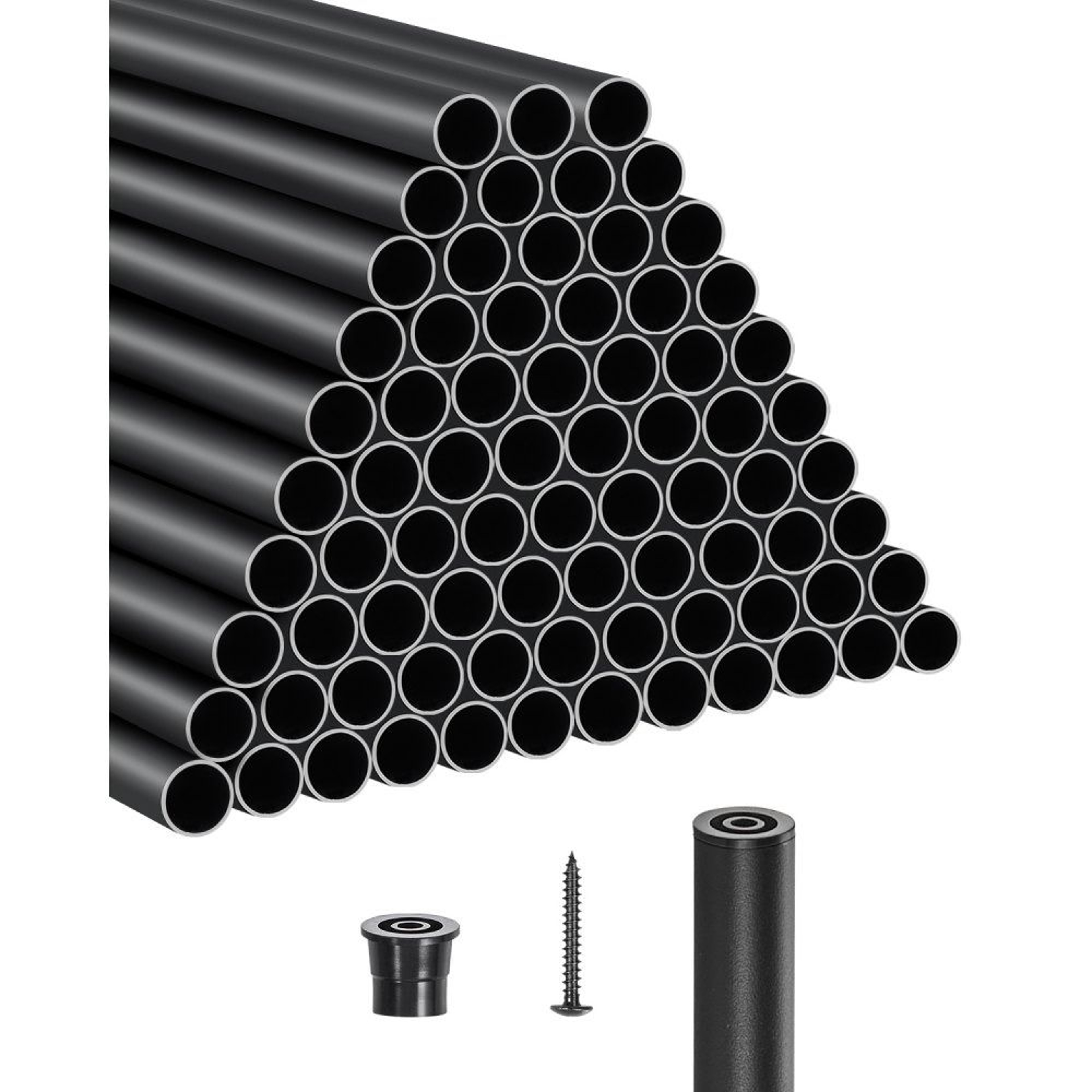 101 Pack Aluminum Stair Balusters 26 Inch Round Deck Railing Spindles Matte Black 0