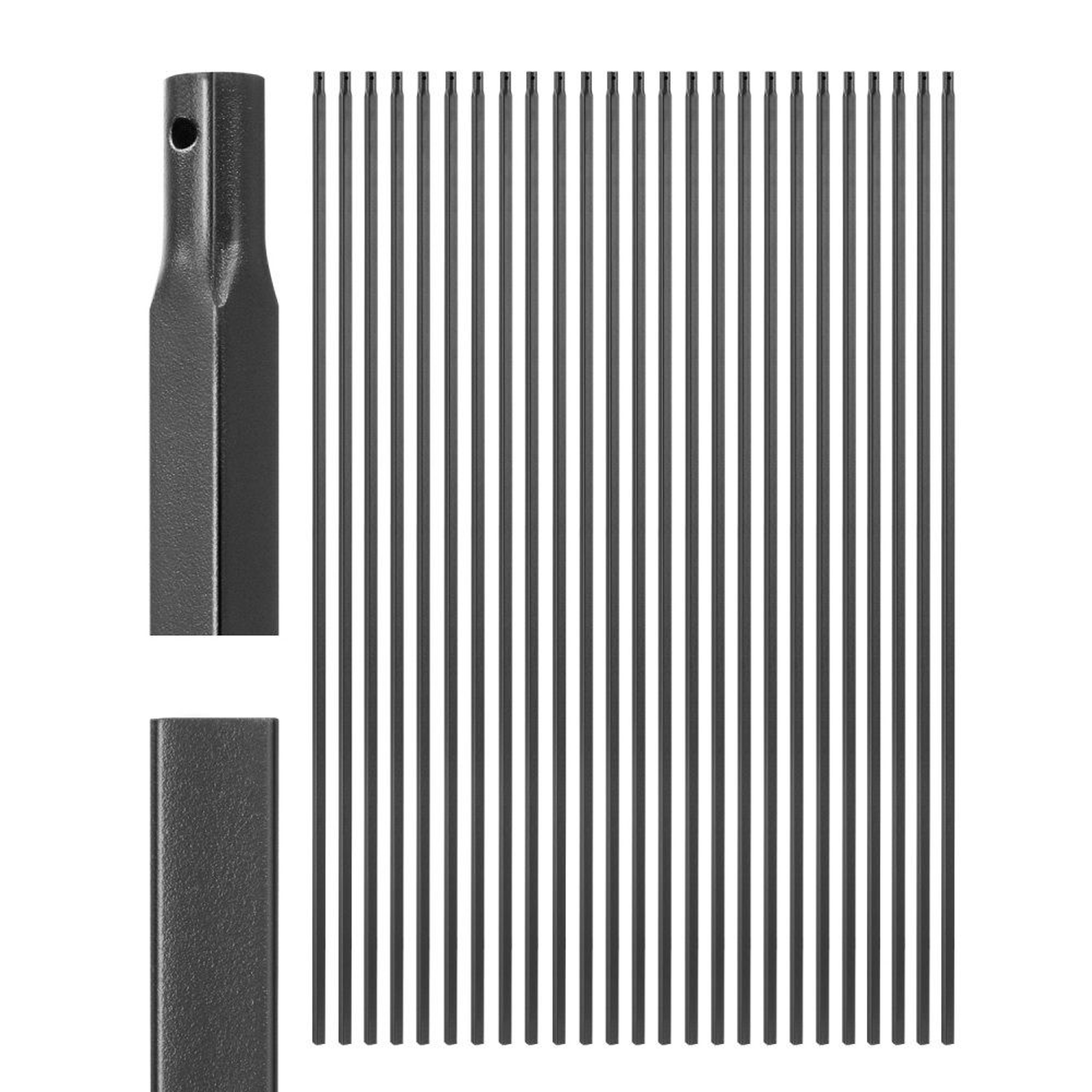 31 Pack 44 Inch Carbon Steel Stair Balusters With Matte Black Finish 0