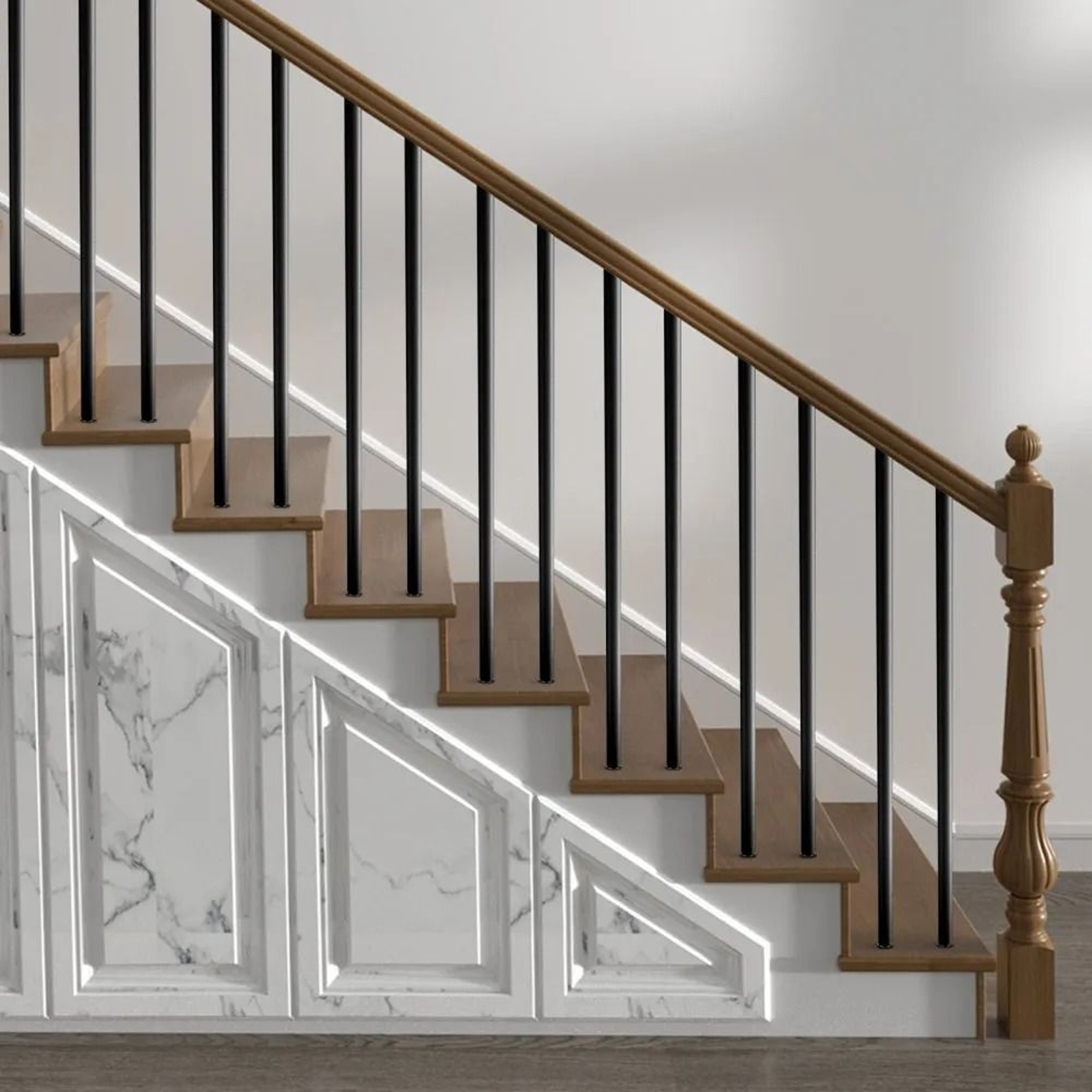 101 Pack Aluminum Stair Balusters 36 Inch Round Matte Black Deck Railing Spindles 6