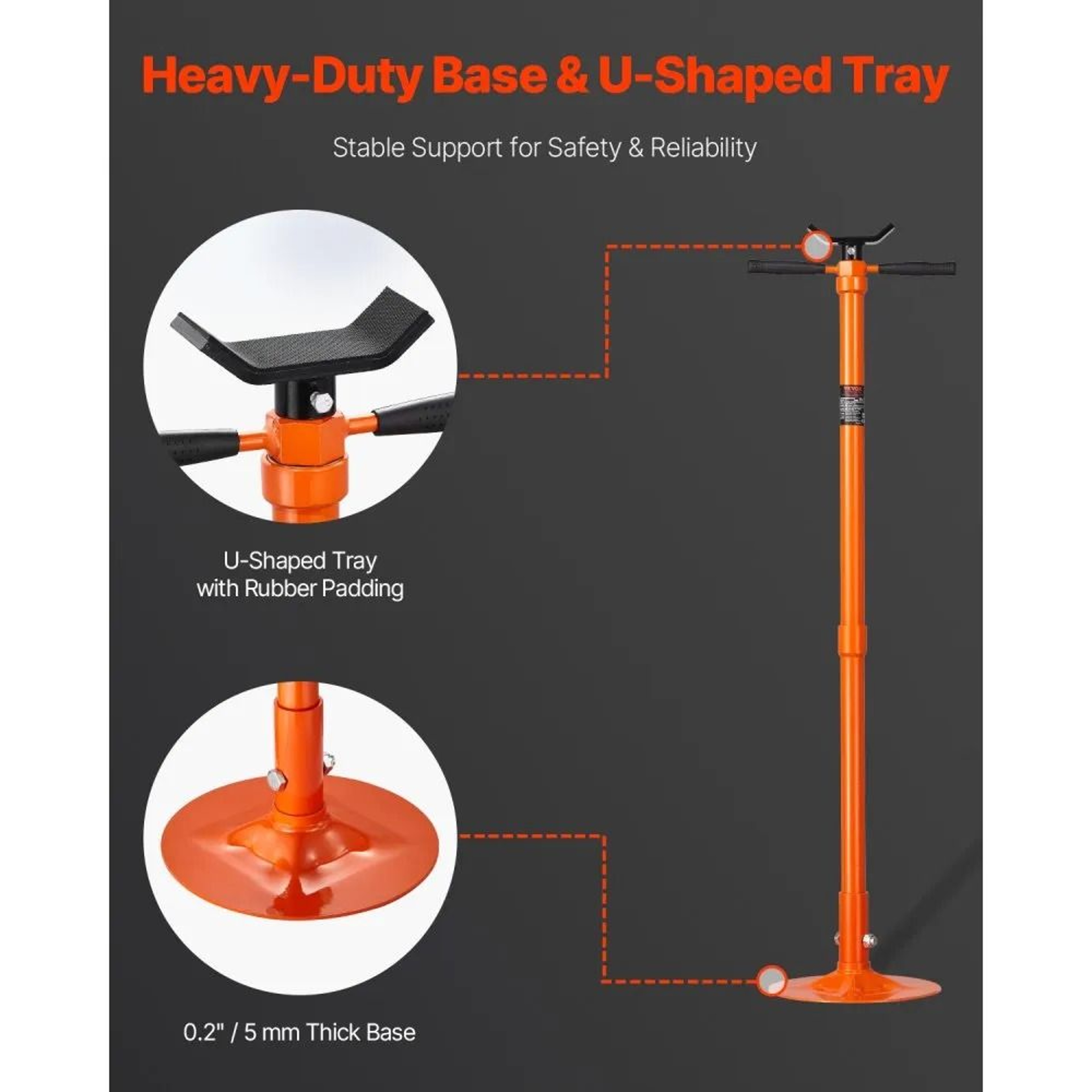 Underhoist Support Stand With 34 Ton Capacity And Adjustable 52876 Inch Height 4