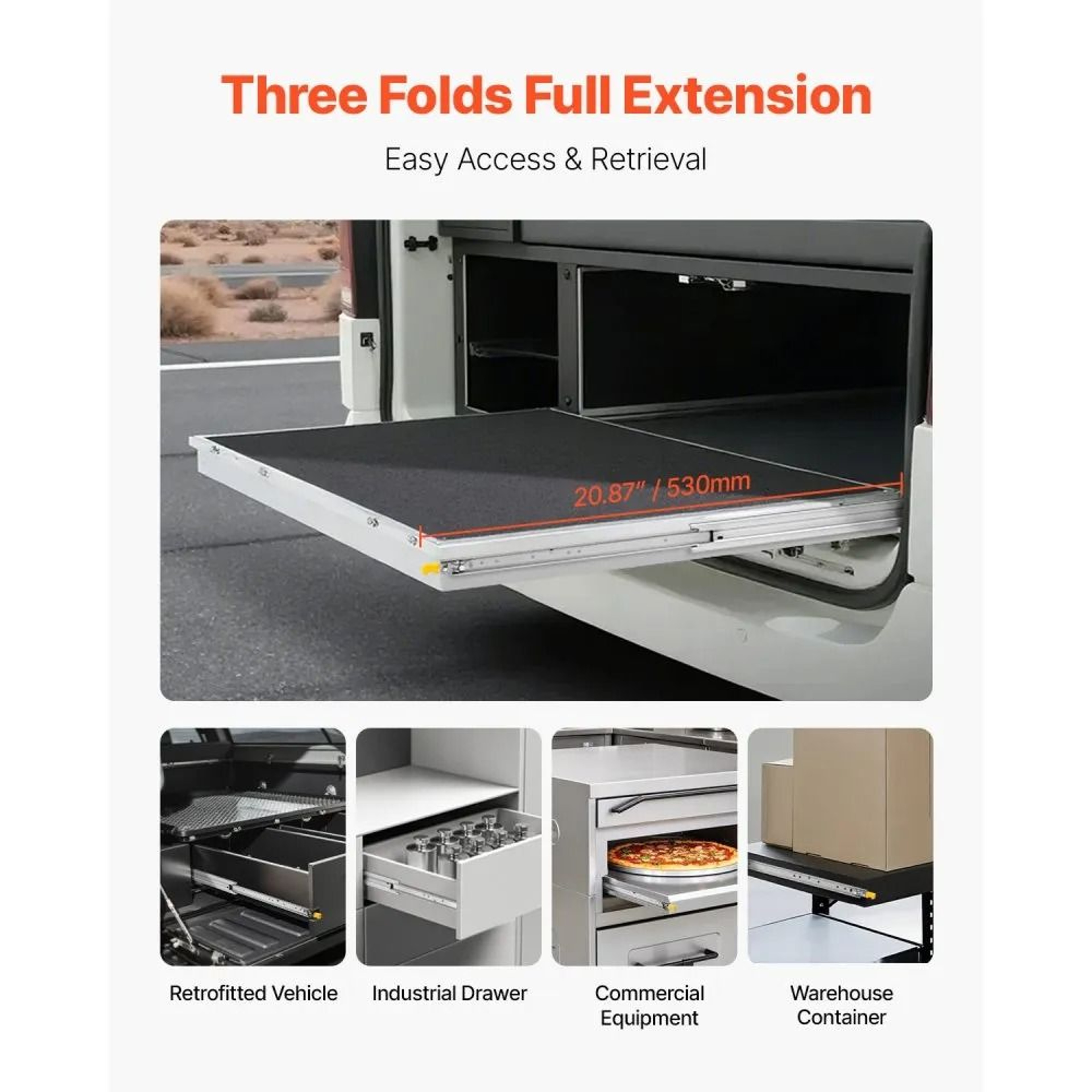 Heavy Duty Locking Drawer Slides 20 Inch Full Extension 250 Lb Capacity 1 Pair 5