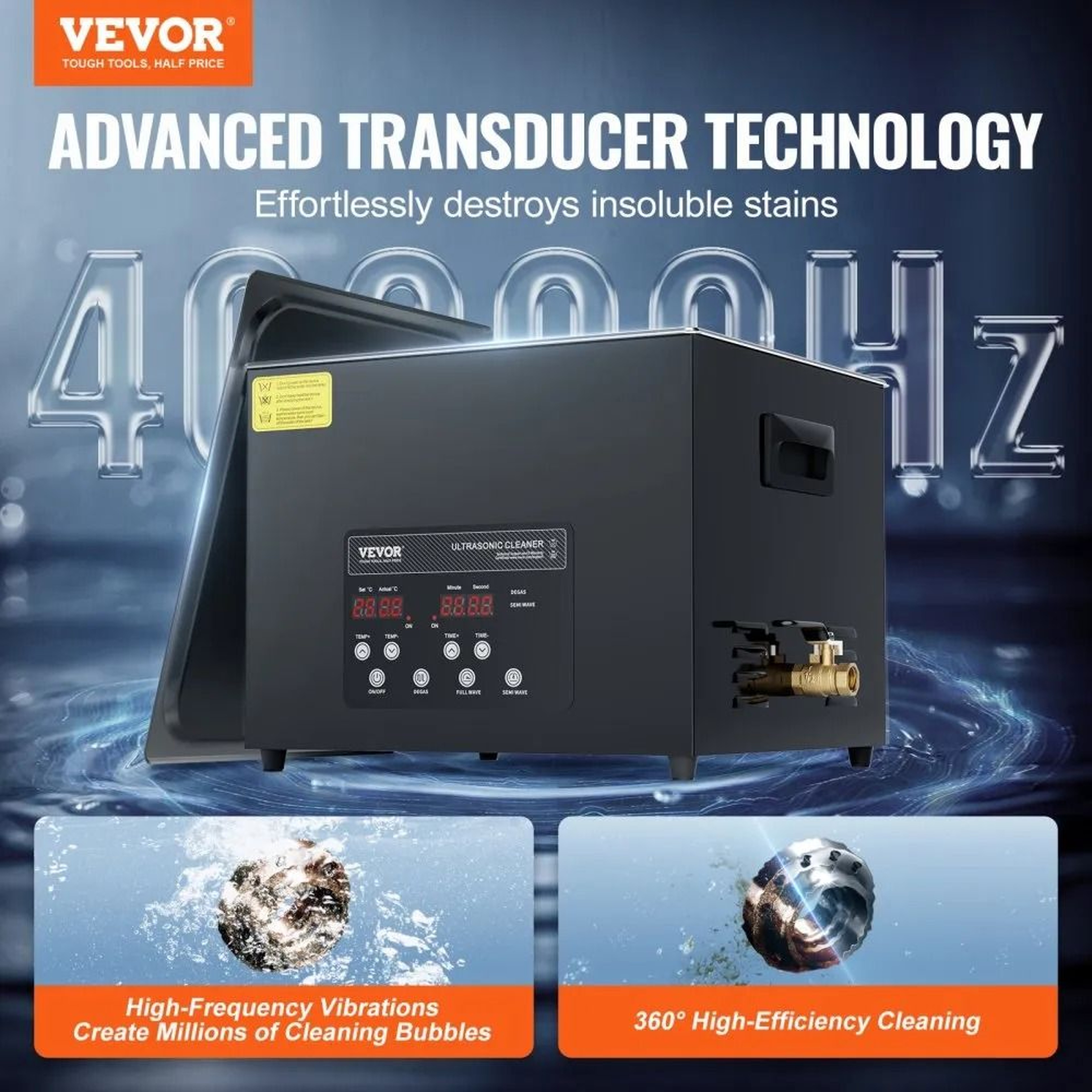 15L Ultrasonic Cleaner With 40kHz Frequency And Digital Heater Timer 1