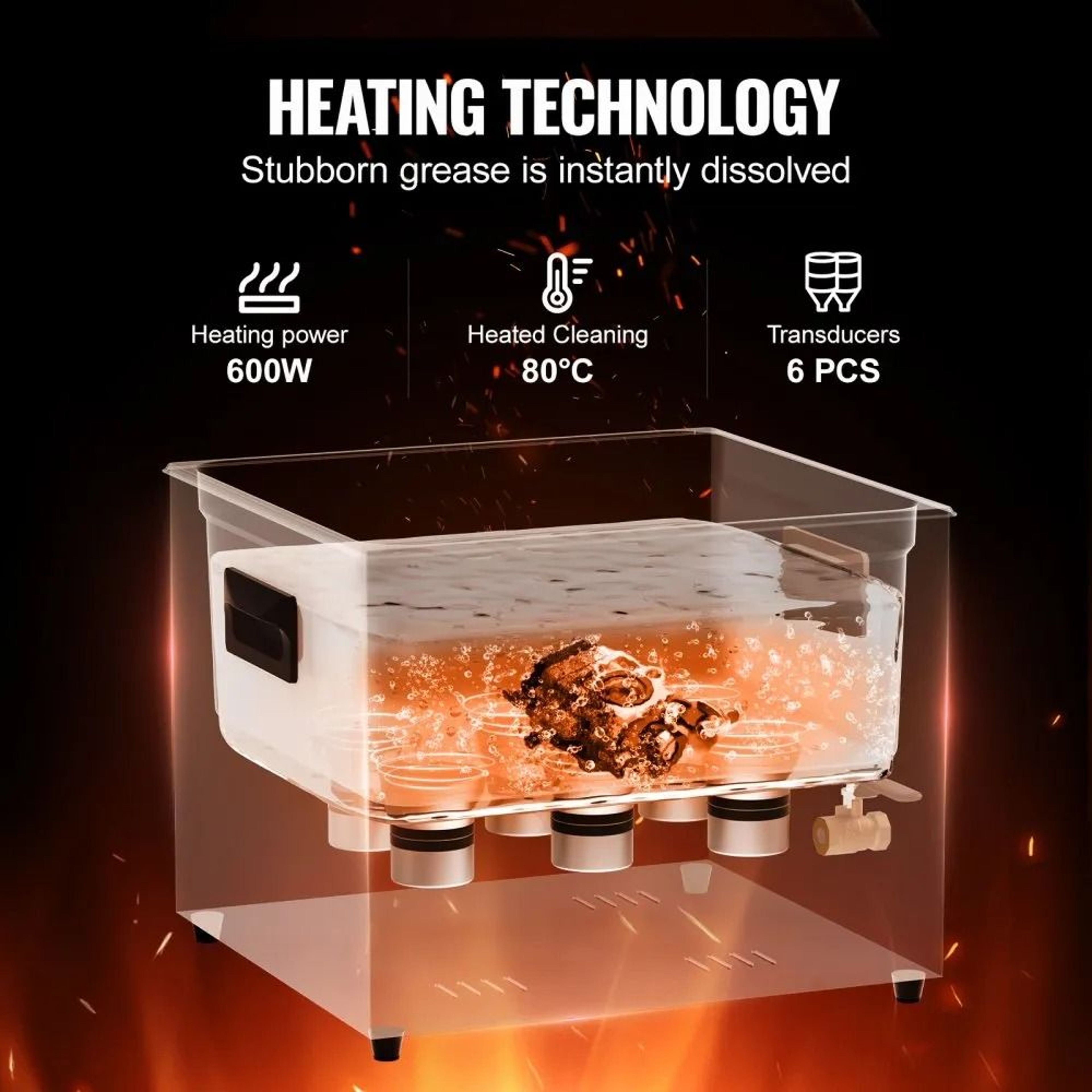 15L Ultrasonic Cleaner With 40kHz Frequency And Digital Heater Timer 2