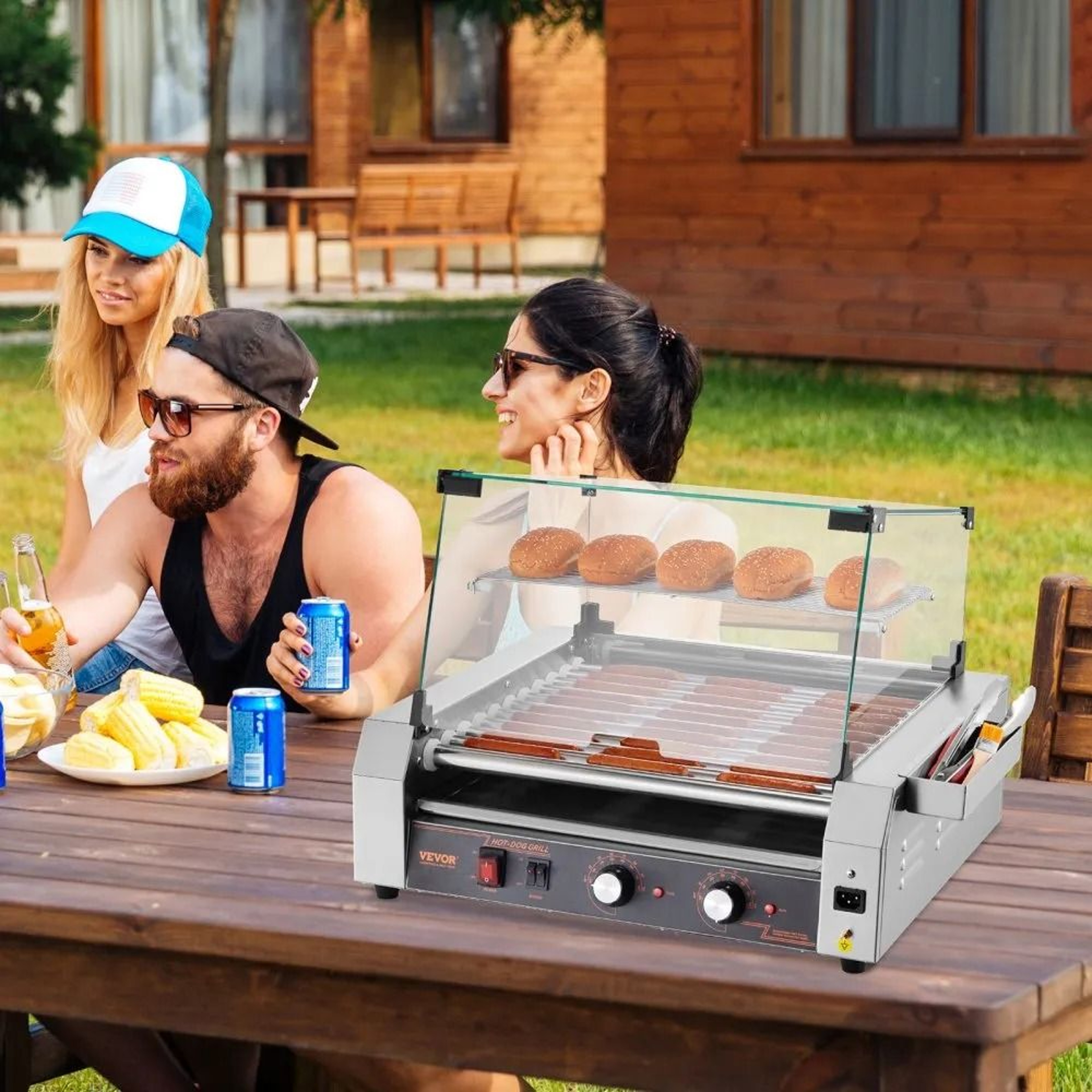 Commercial Hot Dog Roller Grill With 11 Stainless Steel Rollers And Dual Temperature Control 6